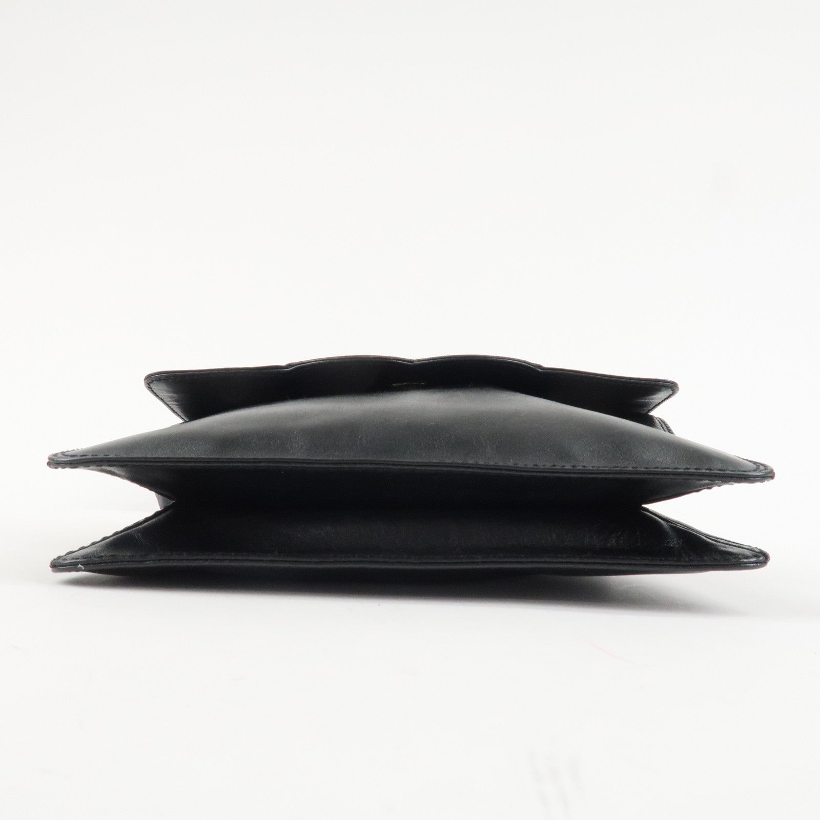 CHANEL COCO Mark Lamb Skin Shoulder Bag Crossbody Bag Black Used