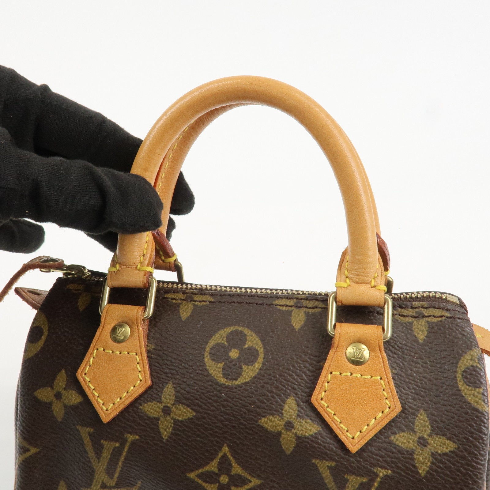 Louis Vuitton Monogram Mini Speedy Hand Bag Brown M41534 Used