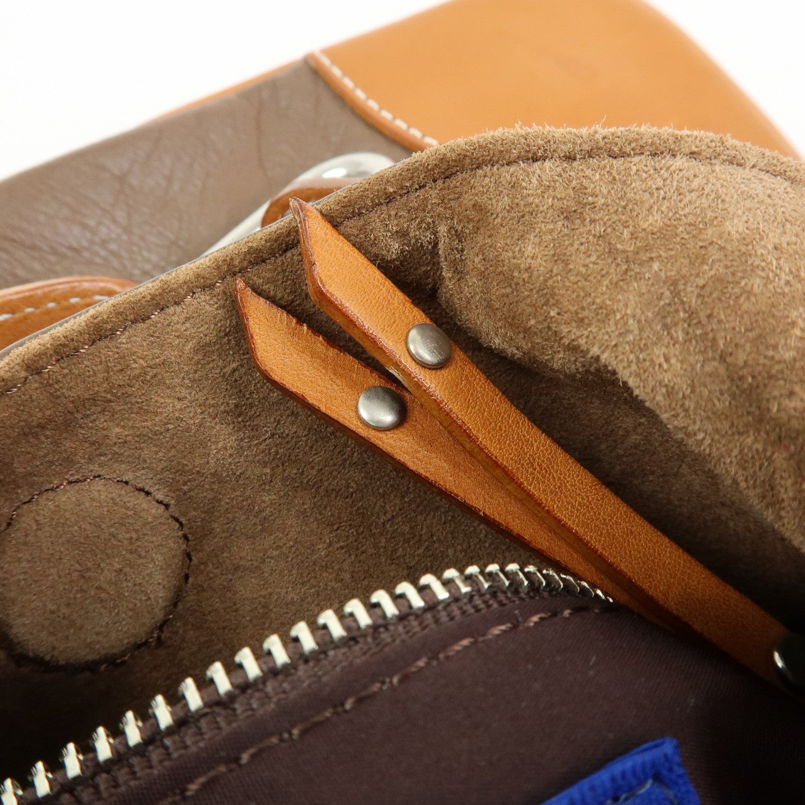 BURBERRY Blue Label Suede Leather Shoulder Bag Crossbody Bag Brown