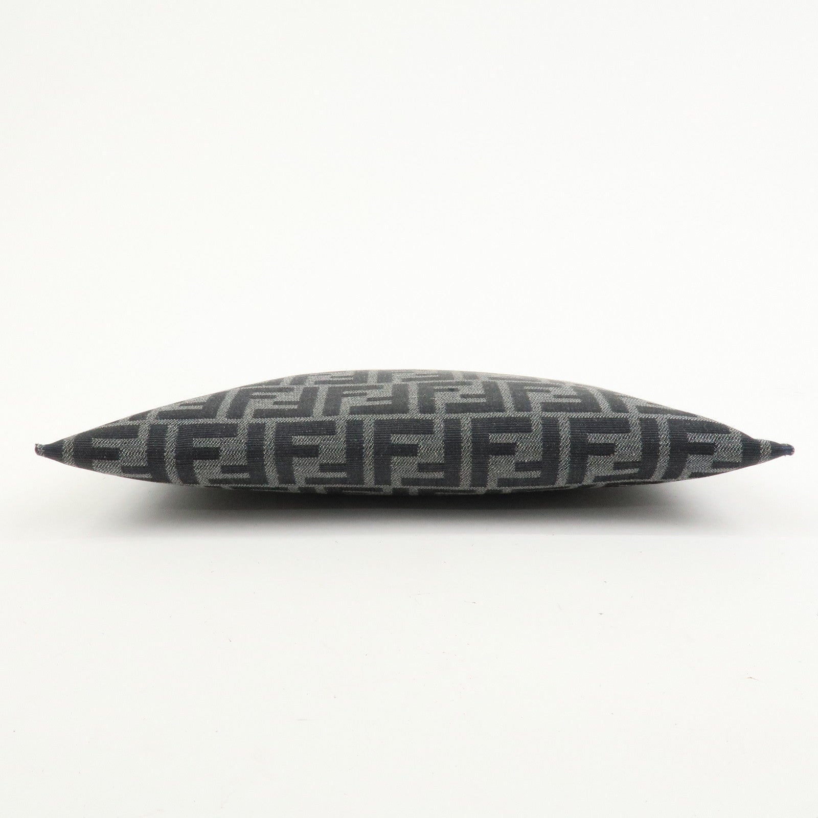 FENDI Zucca Flat Slim Canvas Leather Clutch Bag Navy 7N0134