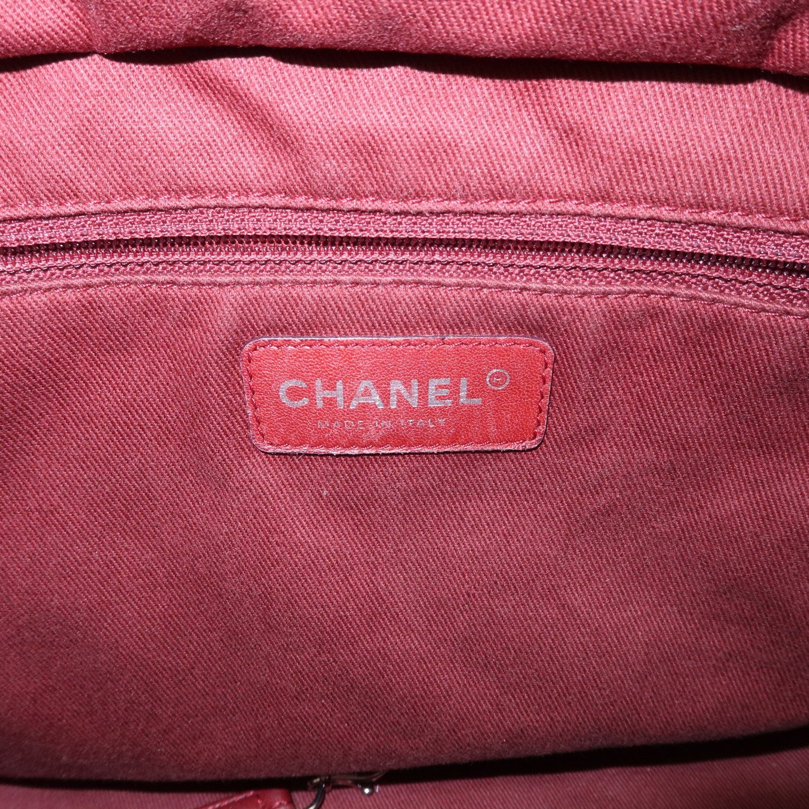 CHANEL Cambon Line Cotton Club Lamb Skin Shoulder Bag Hand Bag White A34318 Used