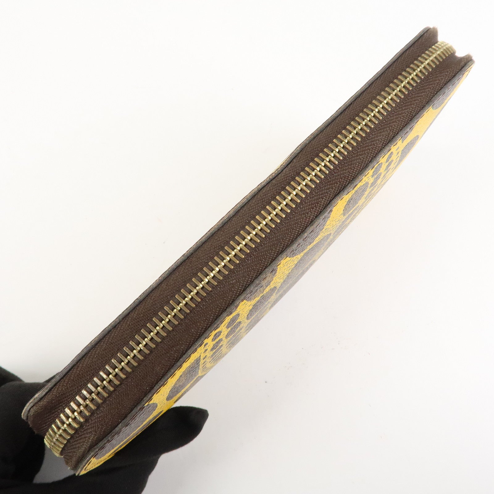 Louis Vuitton Monogram Zippy Wallet Pumpkin Dots Jaune M60449 Used