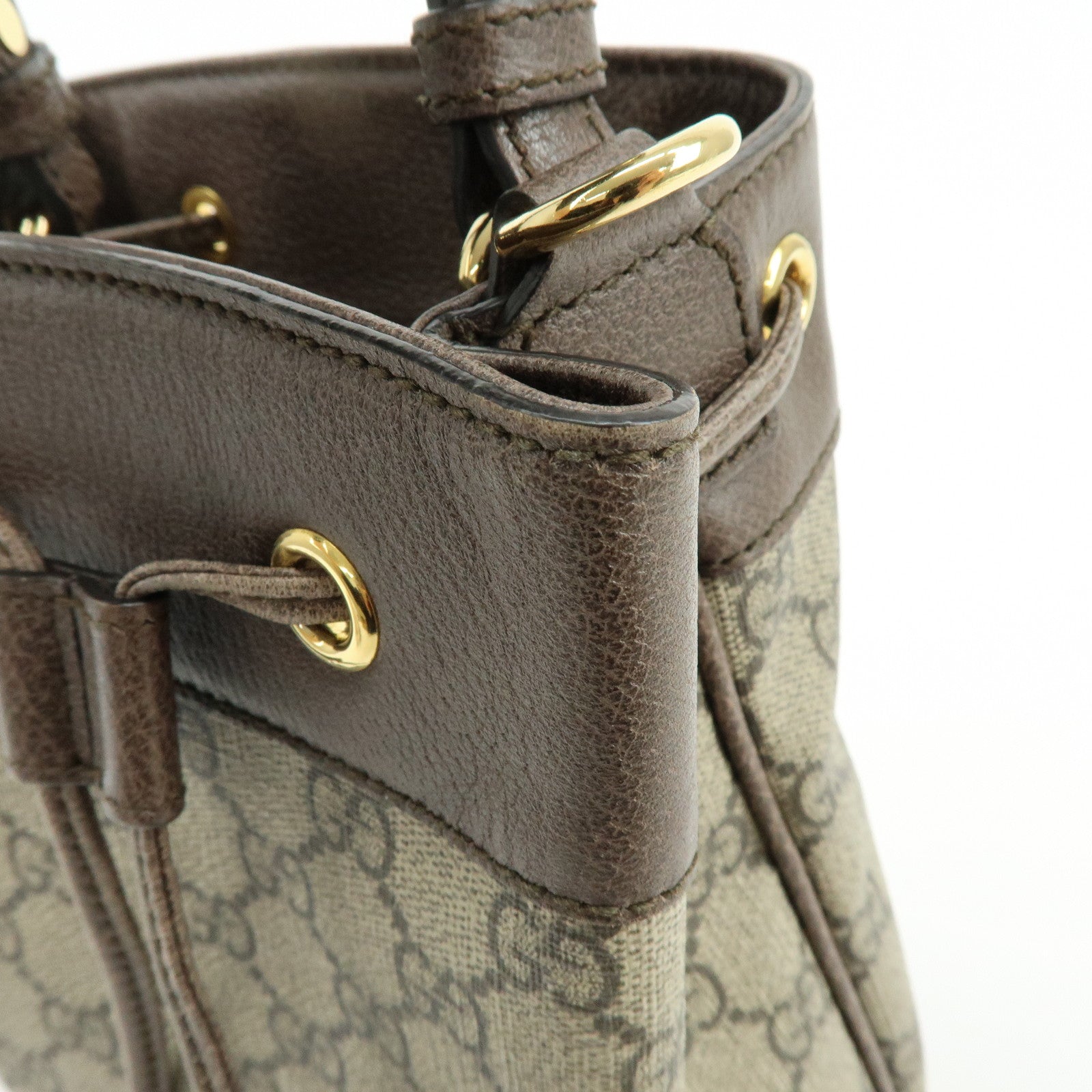 GUCCI Ophidia Sherry GG Supreme Leather 2Way Bucket Bag 550621