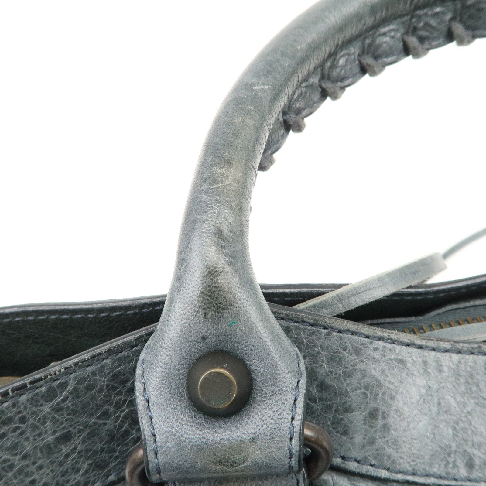 BALENCIAGA The First Leather 2Way Bag Shoulder Bag Gray 103208 Used