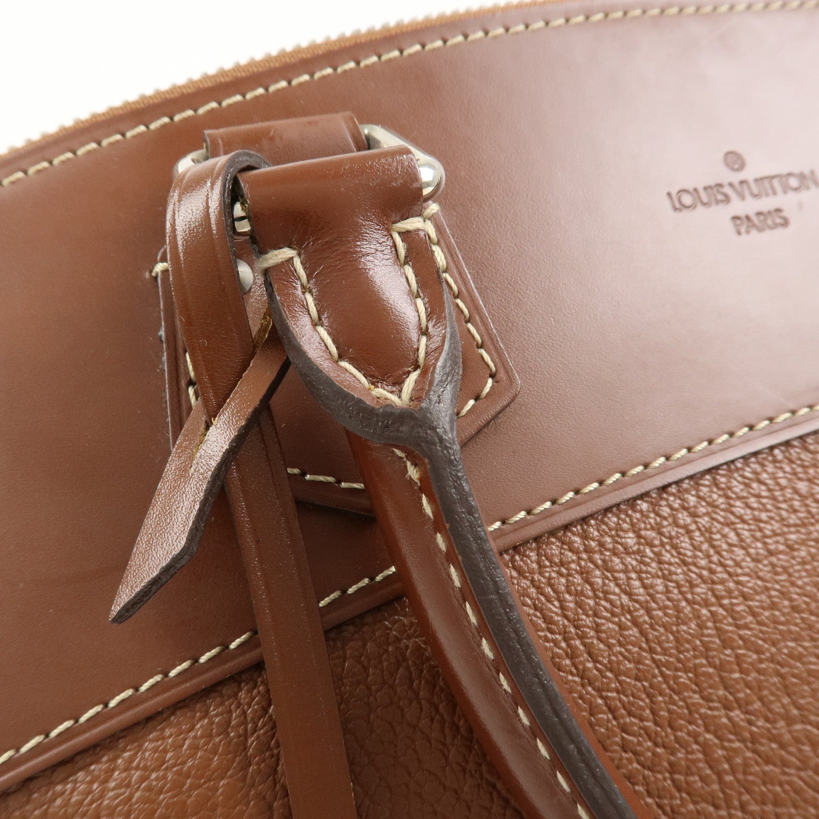 Louis Vuitton Suhari Leather Lock it MM Hand Bag Sienne M91889