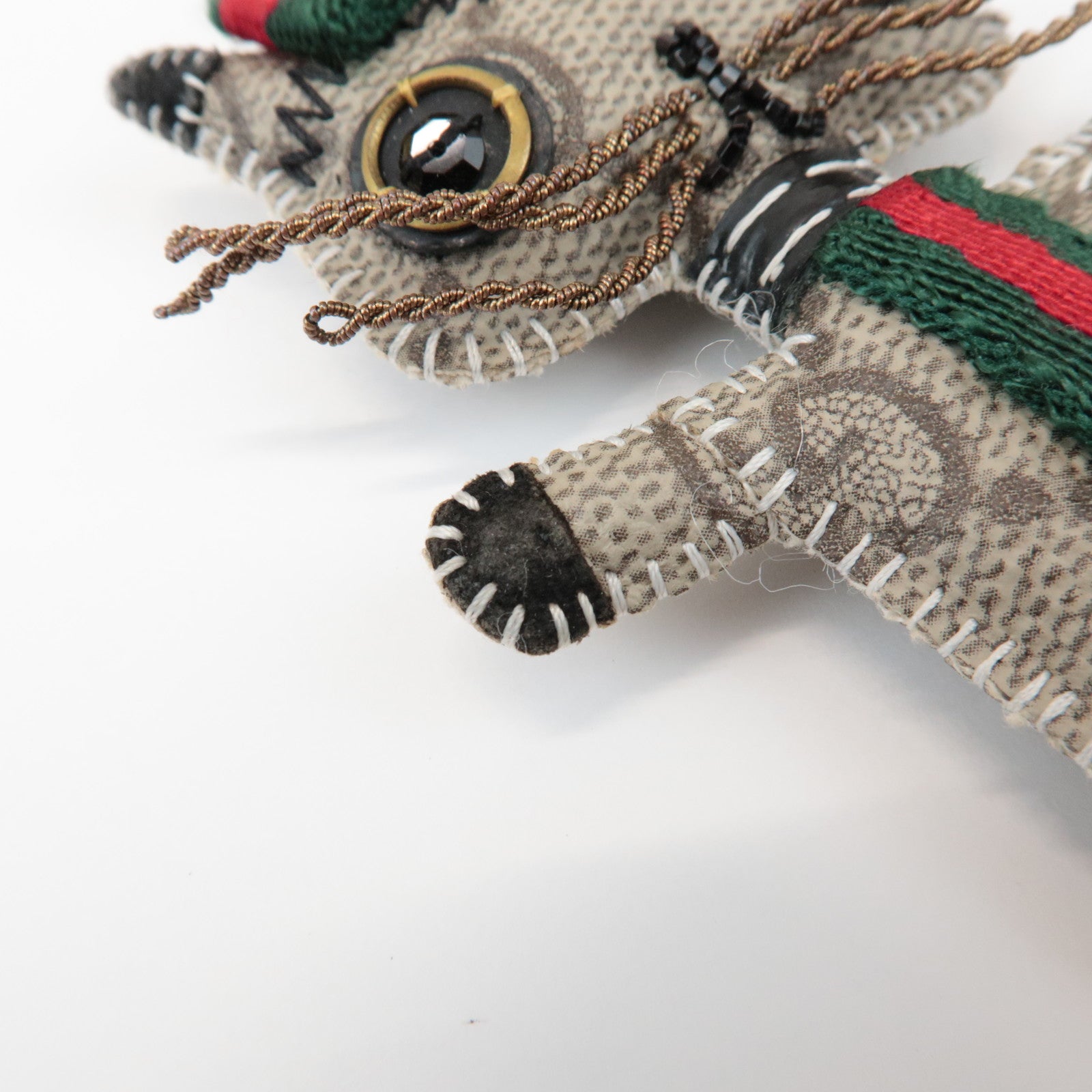 GUCCI Sherry GG Plus Gucciori Christina Bag Charm Key Holder Beige