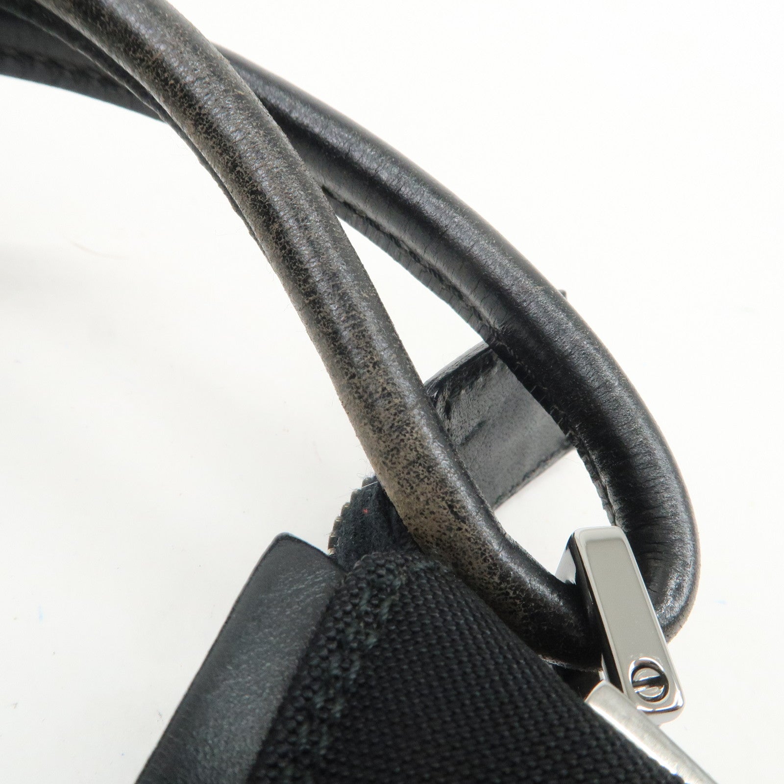 GUCCI Nylon Leather Shoulder Bag Hand Bag Black 001 ・3766