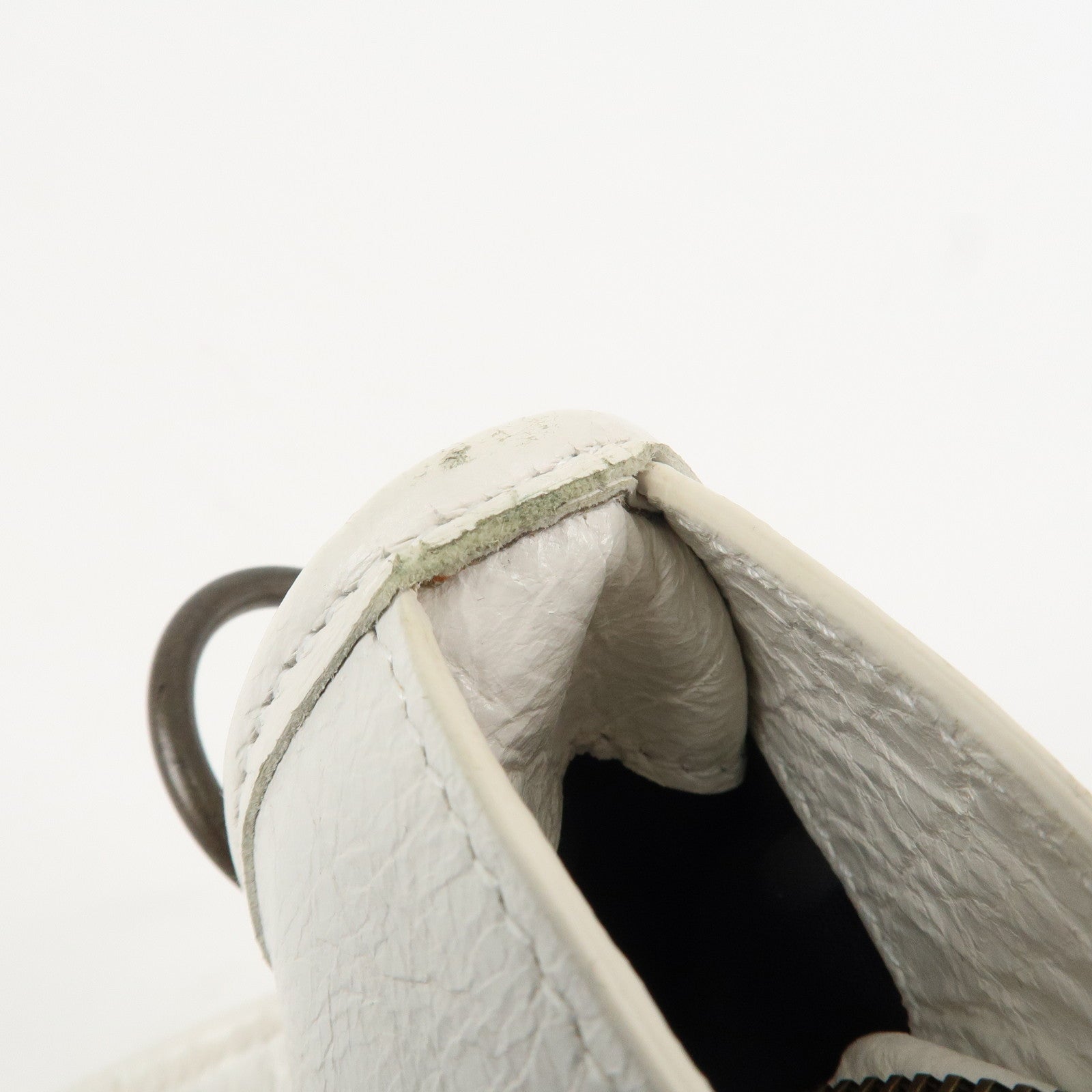 BALENCIAGA The City Leather 2Way Hand Bag White 115748 Used