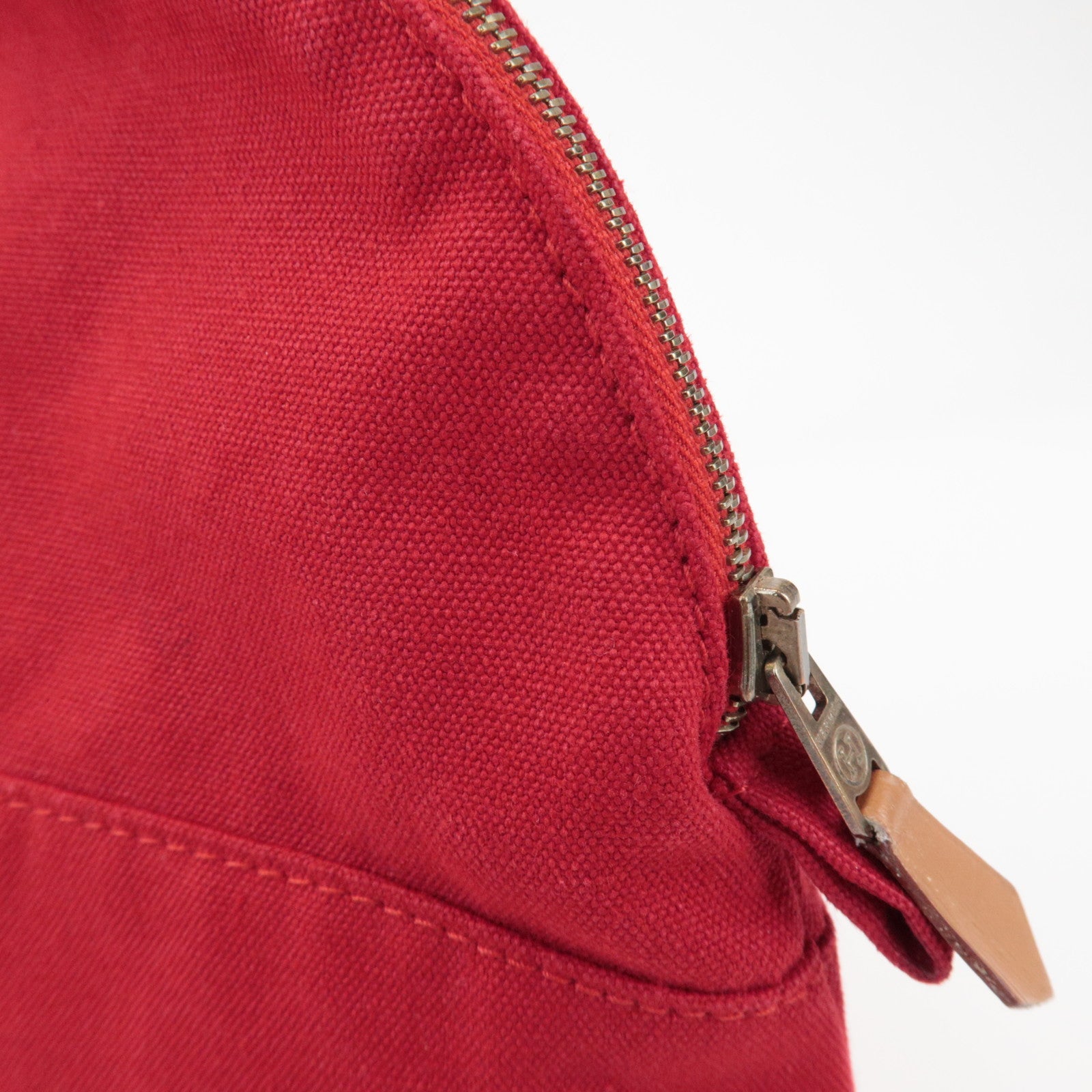 HERMES Bolide Toille H Leather Pouch GM Cosmetic Pouch Red