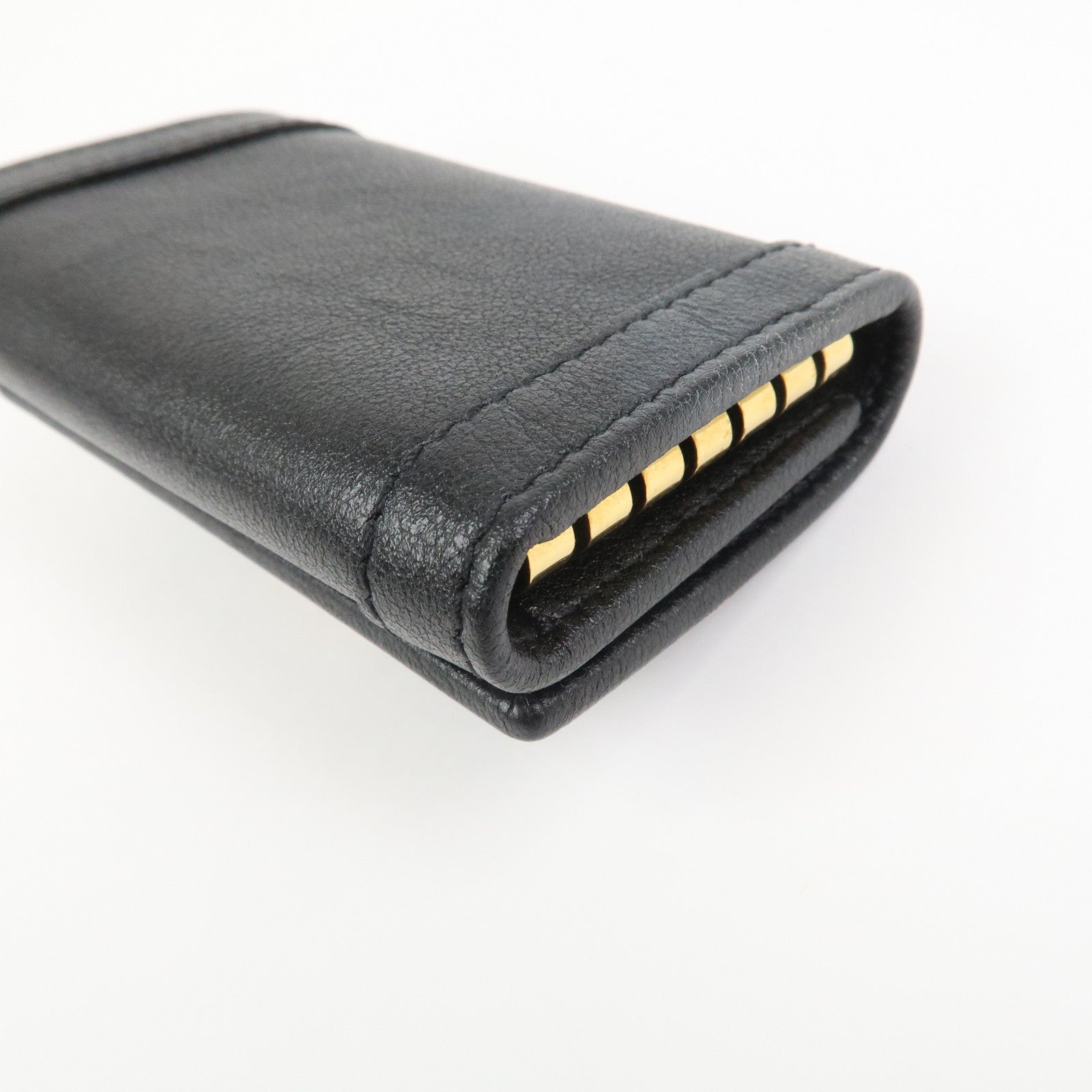 GUCCI GG Marmont Bamboo Leather 6 Key Rings Key Case Black 658636