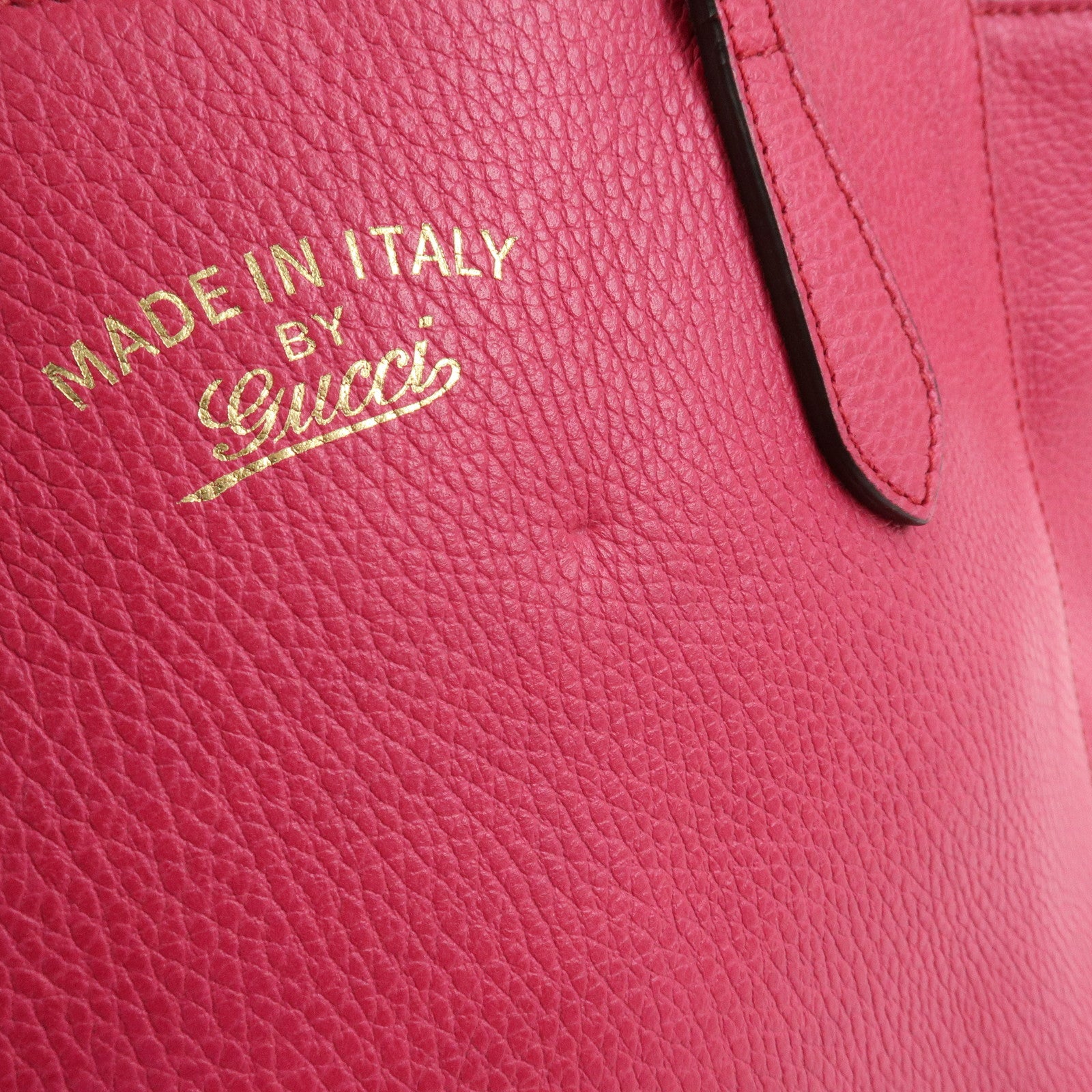 GUCCI Swing Leather Medium Tote Bag Shoulder Bag Pink 354408