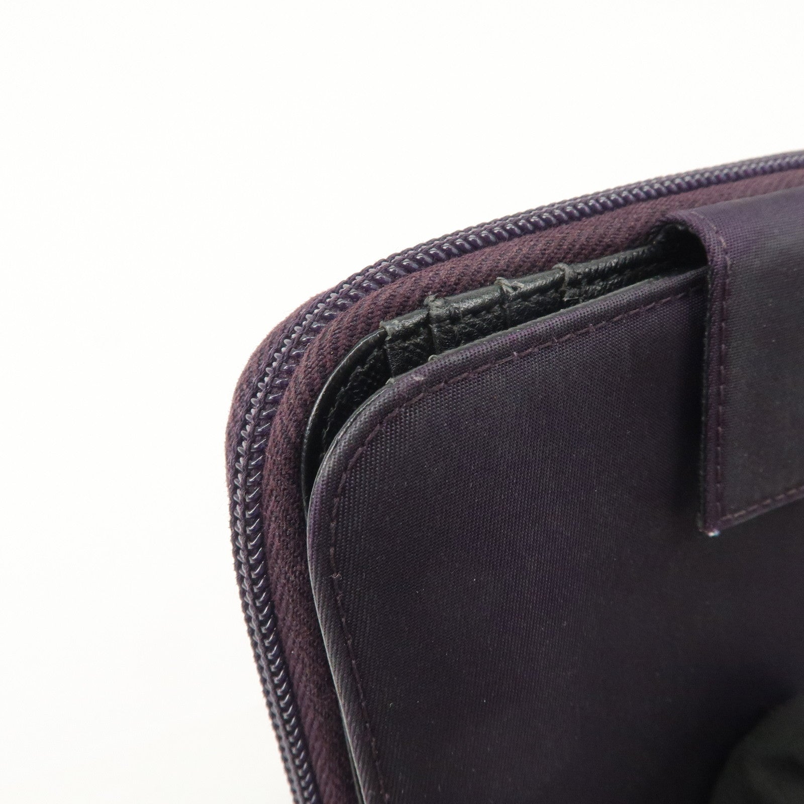 PRADA Nylon Bi-fold Round Zippy Compact Wallet Black