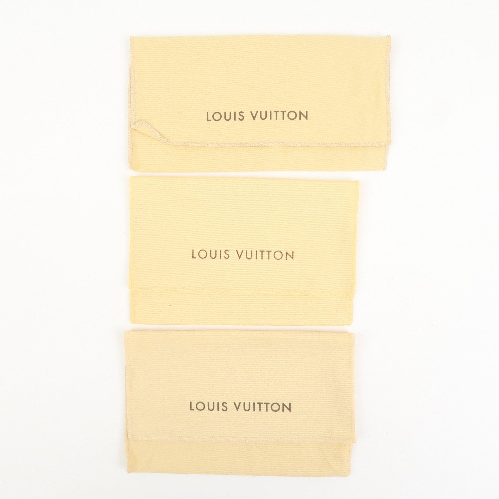 Louis Vuitton Set of 19 Dust Bag Storage Bag Flap Drawstring Beige