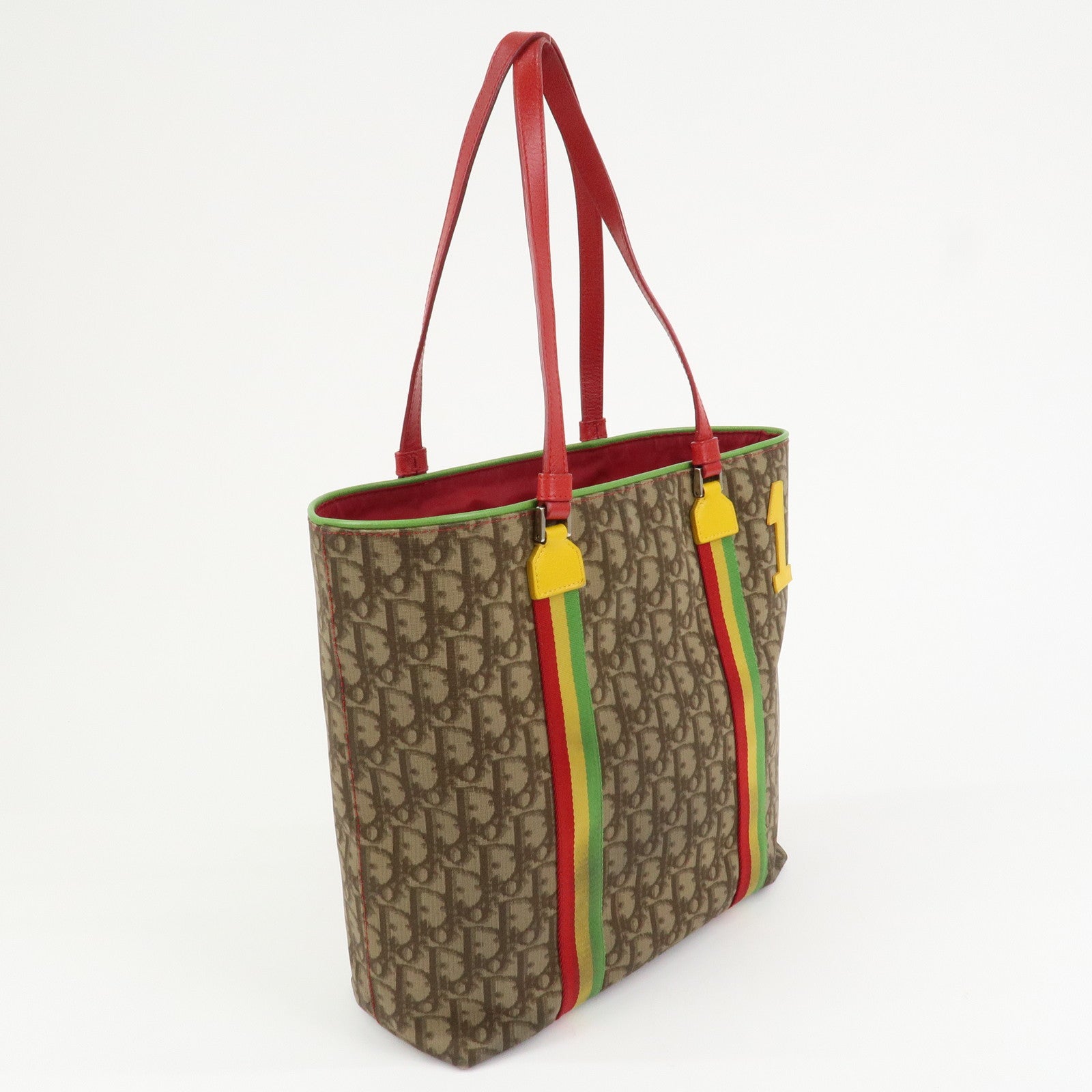 Christian Dior Rasta Trotter Canvas Leather Tote Bag Shoulder Bag
