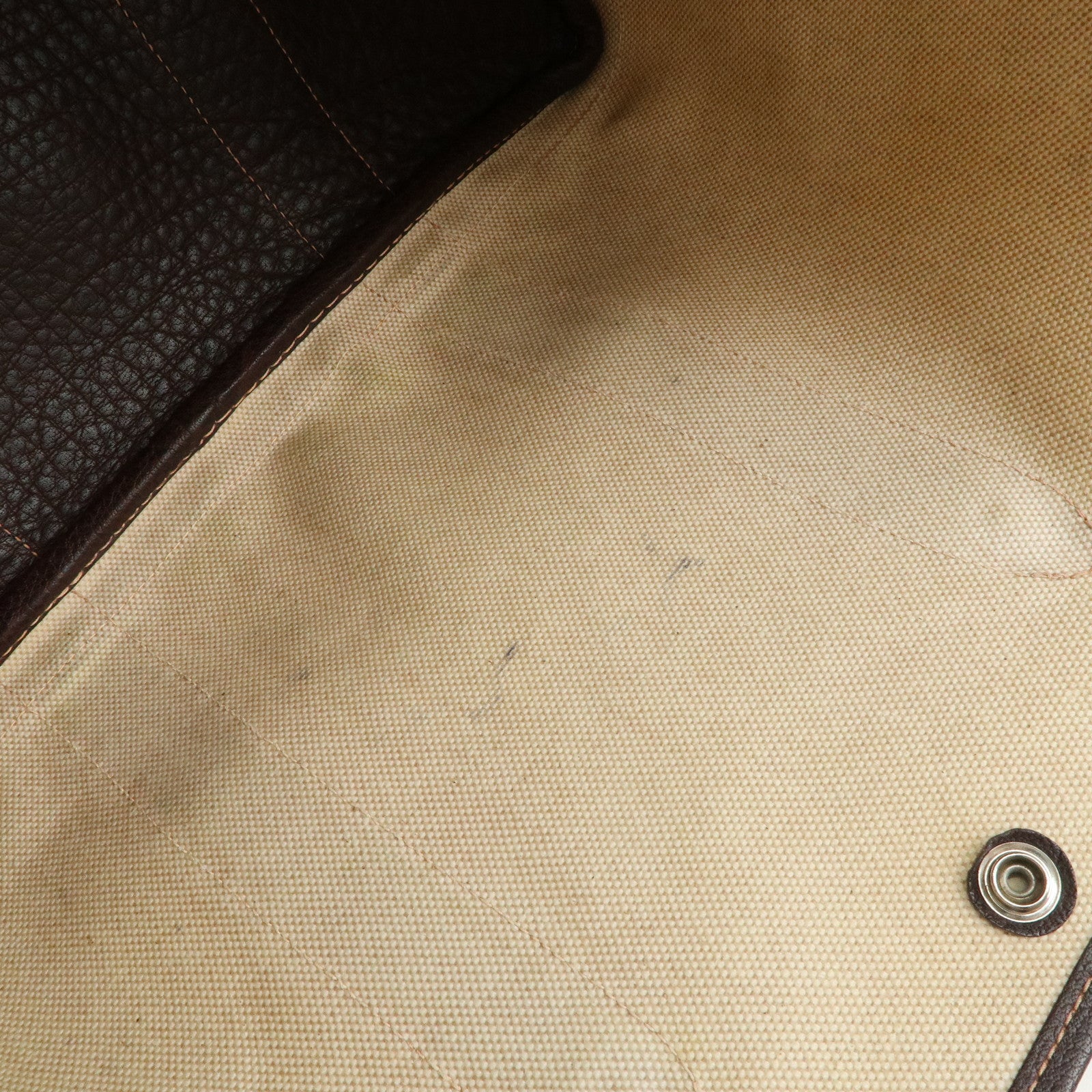 HERMES Garden Party Toile H Leather Tote Bag Hand Bag Natural