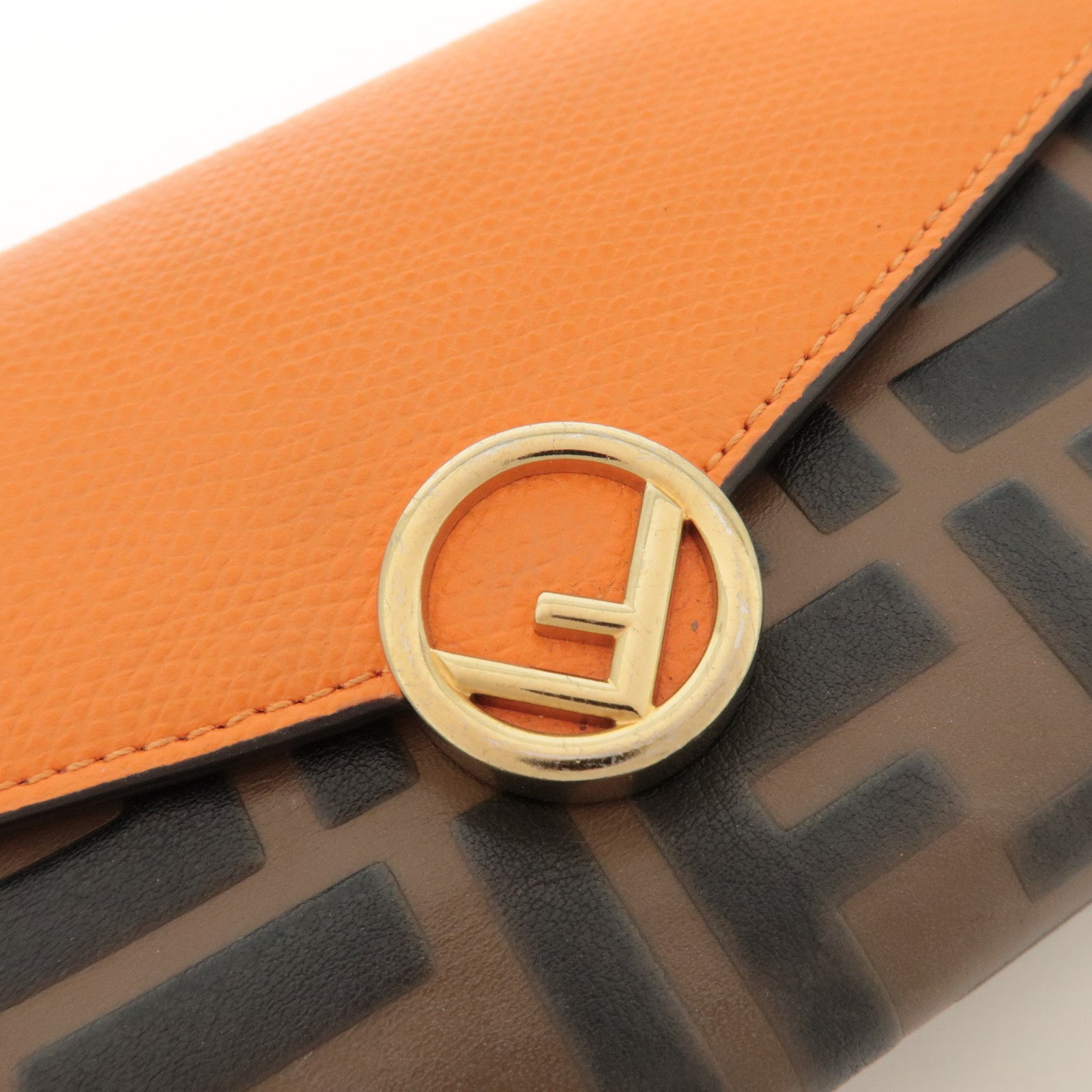 FENDI Zucca Baguette Continental Wallet 8M0251 Brown Orange 8M0251 Used