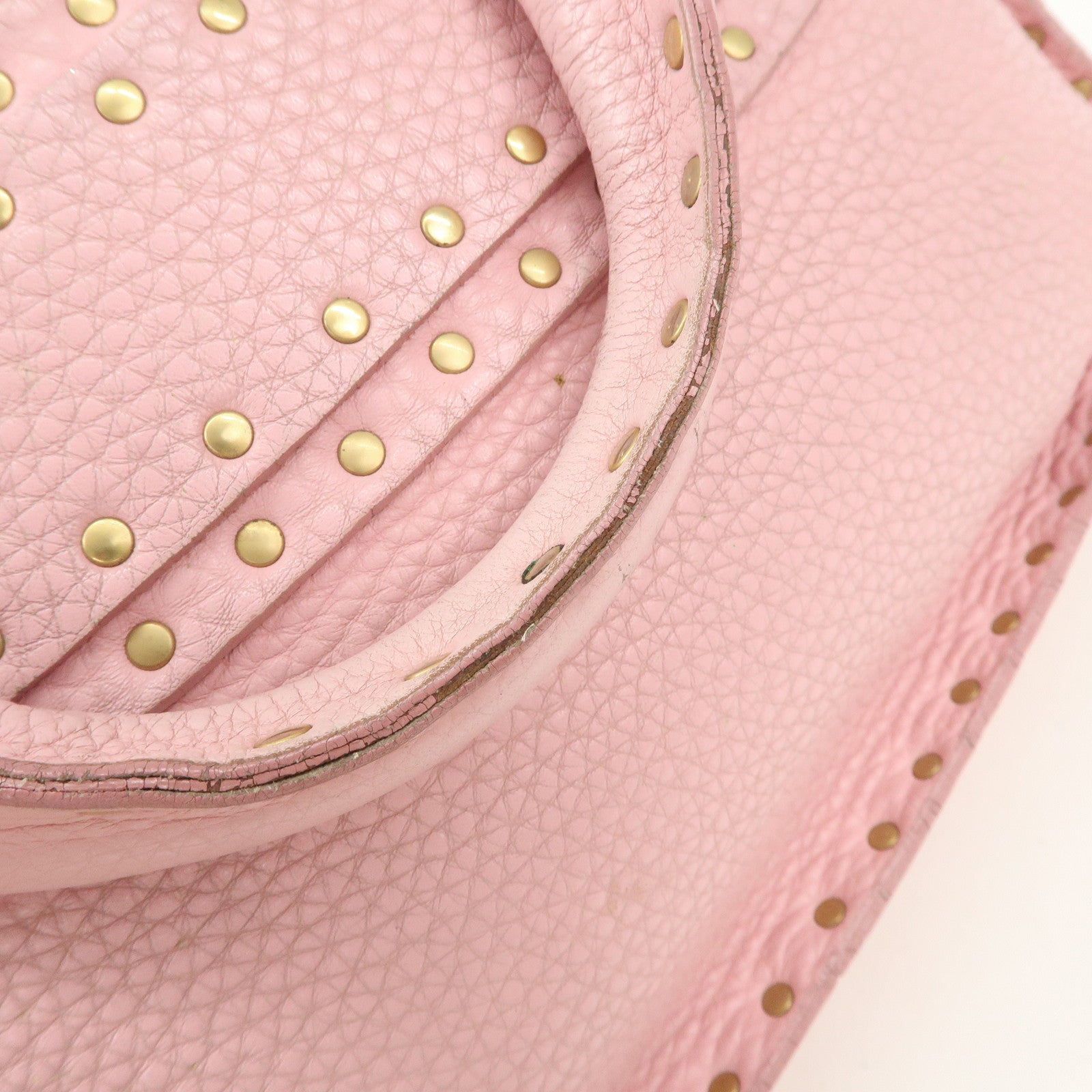 CELINE Leather Boogie Bag Hand Bag Tote Bag Pink