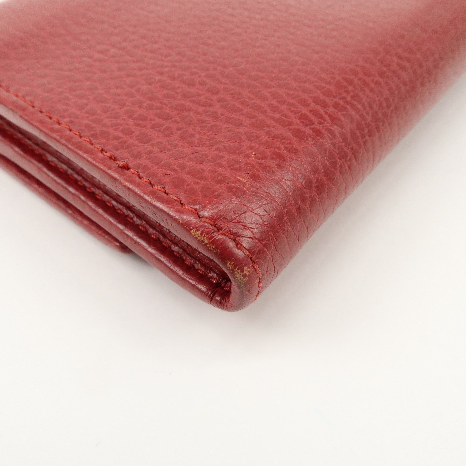 GUCCI GG Marmont Leather Continental Long Wallet Red 456116 Used