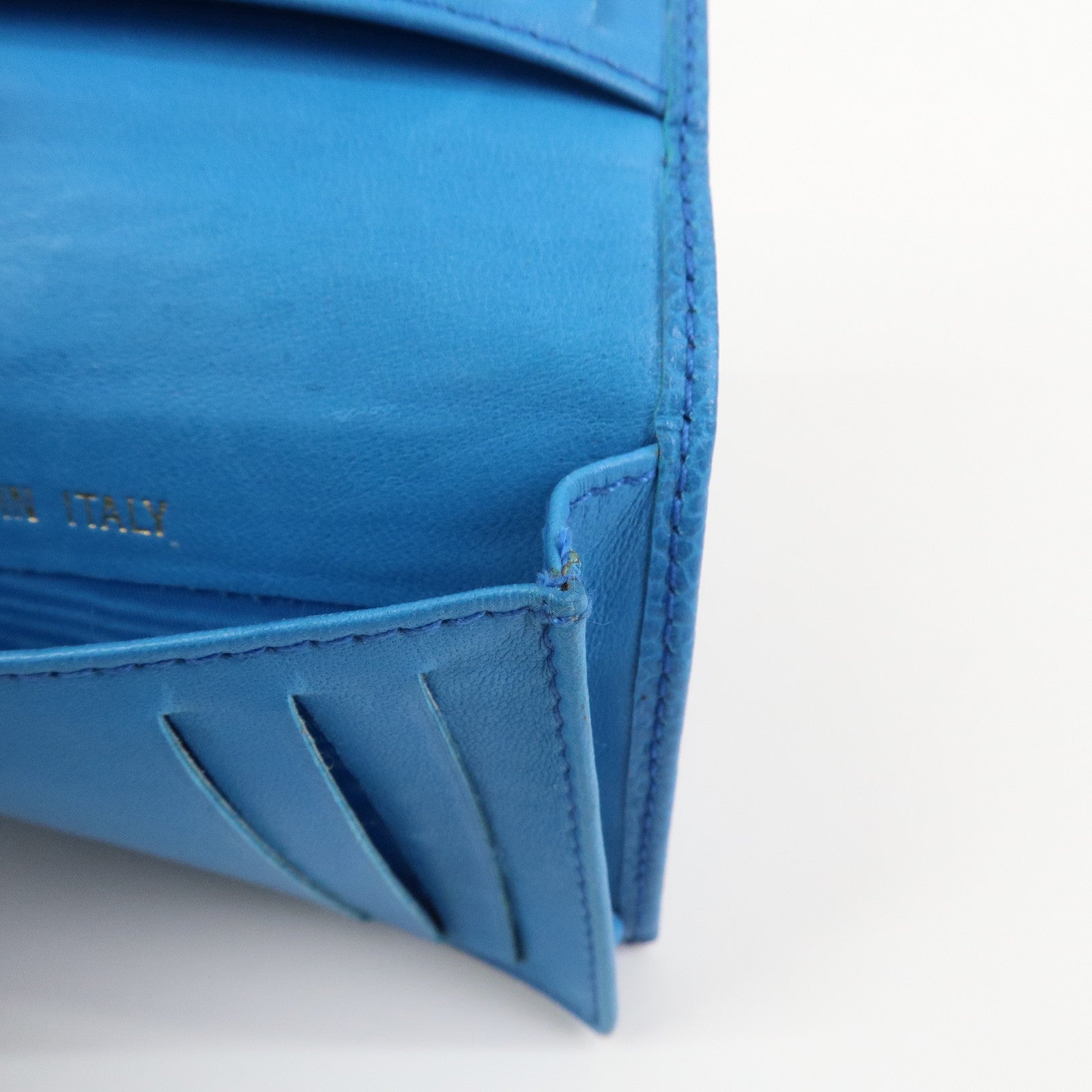 CHANEL COCO Mark Caviarskin Card Case Card Holder Blue