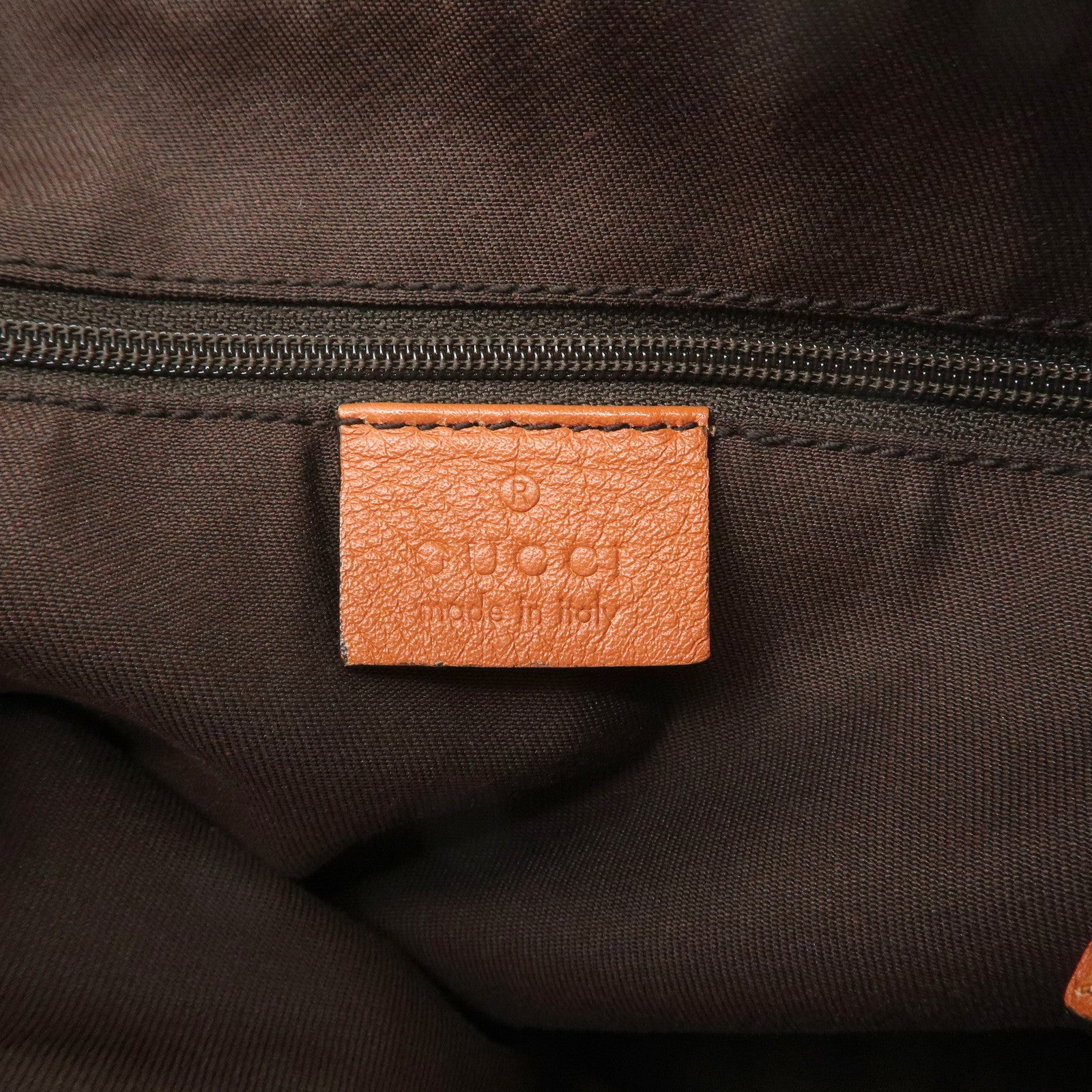 GUCCI Abbey Leather GG Canvas Shoulder Hand Bag Beige Orange 139260 Used