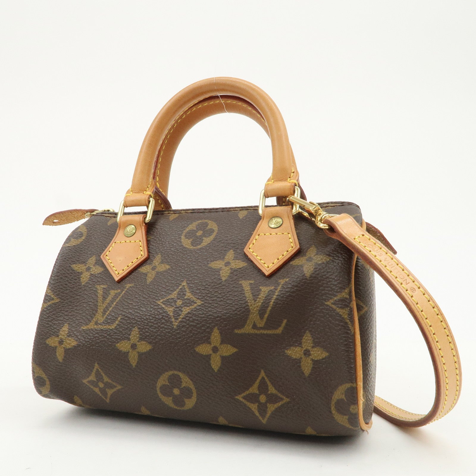 Louis Vuitton Monogram Mini Speedy Hand Bag & Strap Brown M41534