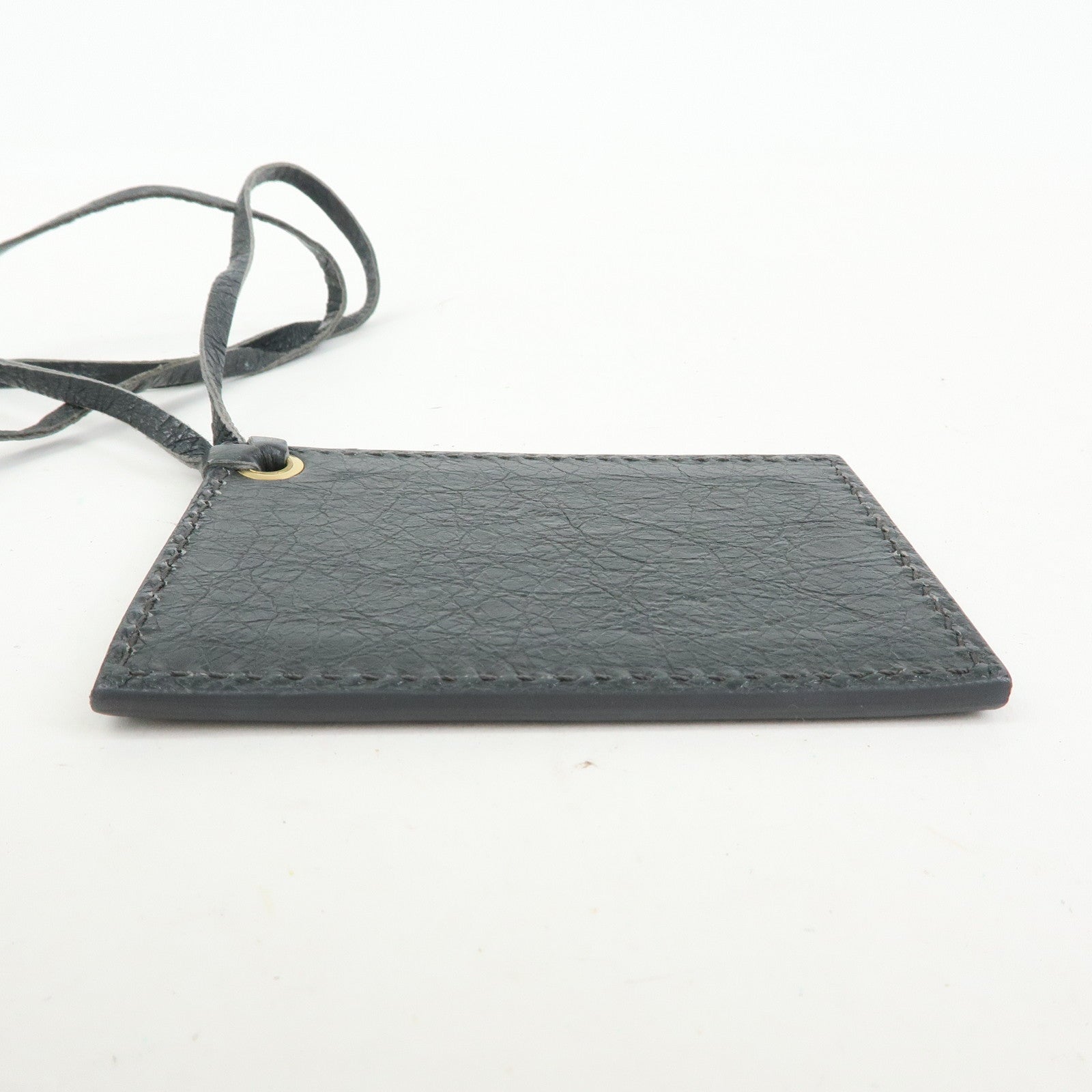 BALENCIAGA Leather Giant Envelope Clutch Shoulder Bag Grey 327079