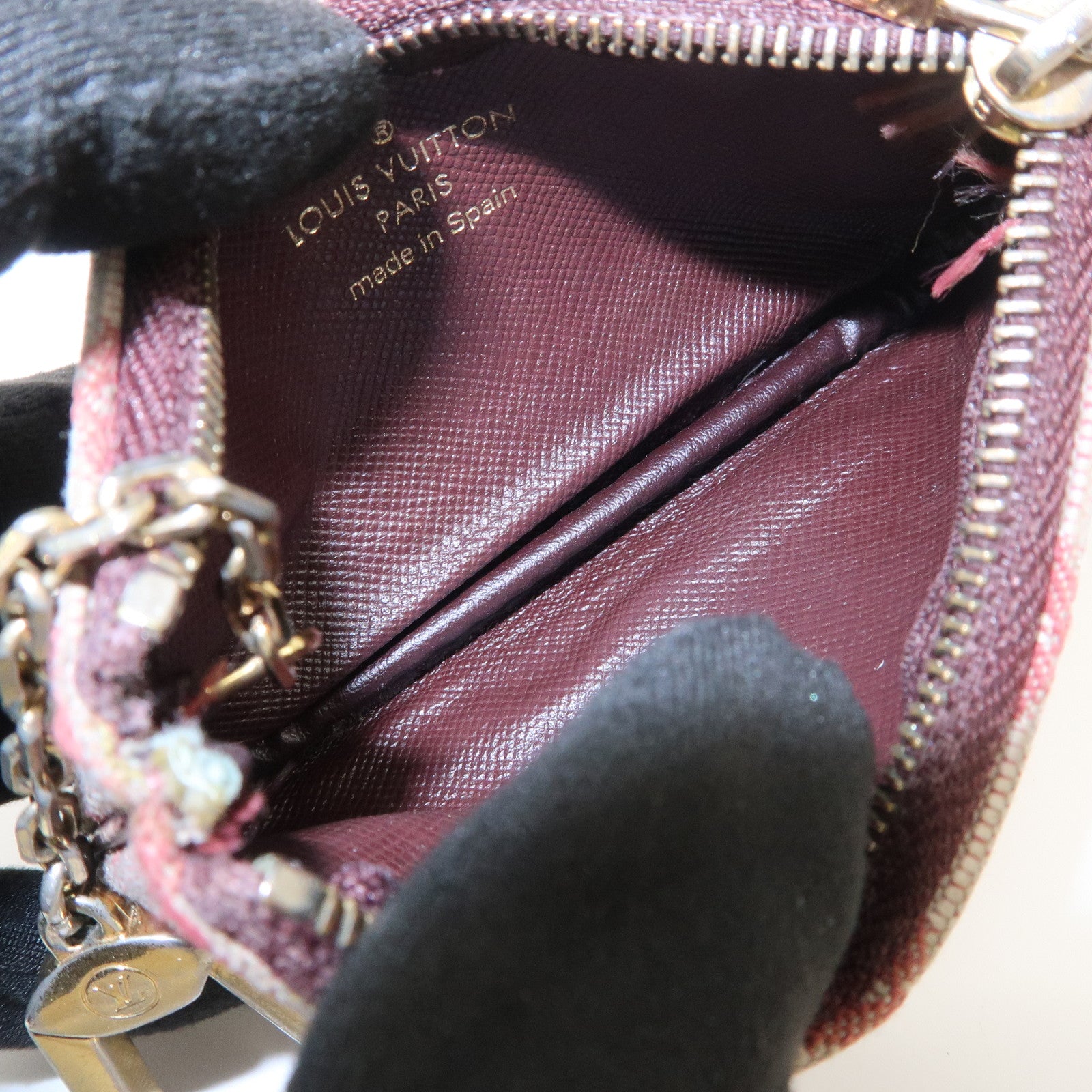 Louis Vuitton Monogram Mini Lin Set of 2 Coin Case M92238 M63805 Used