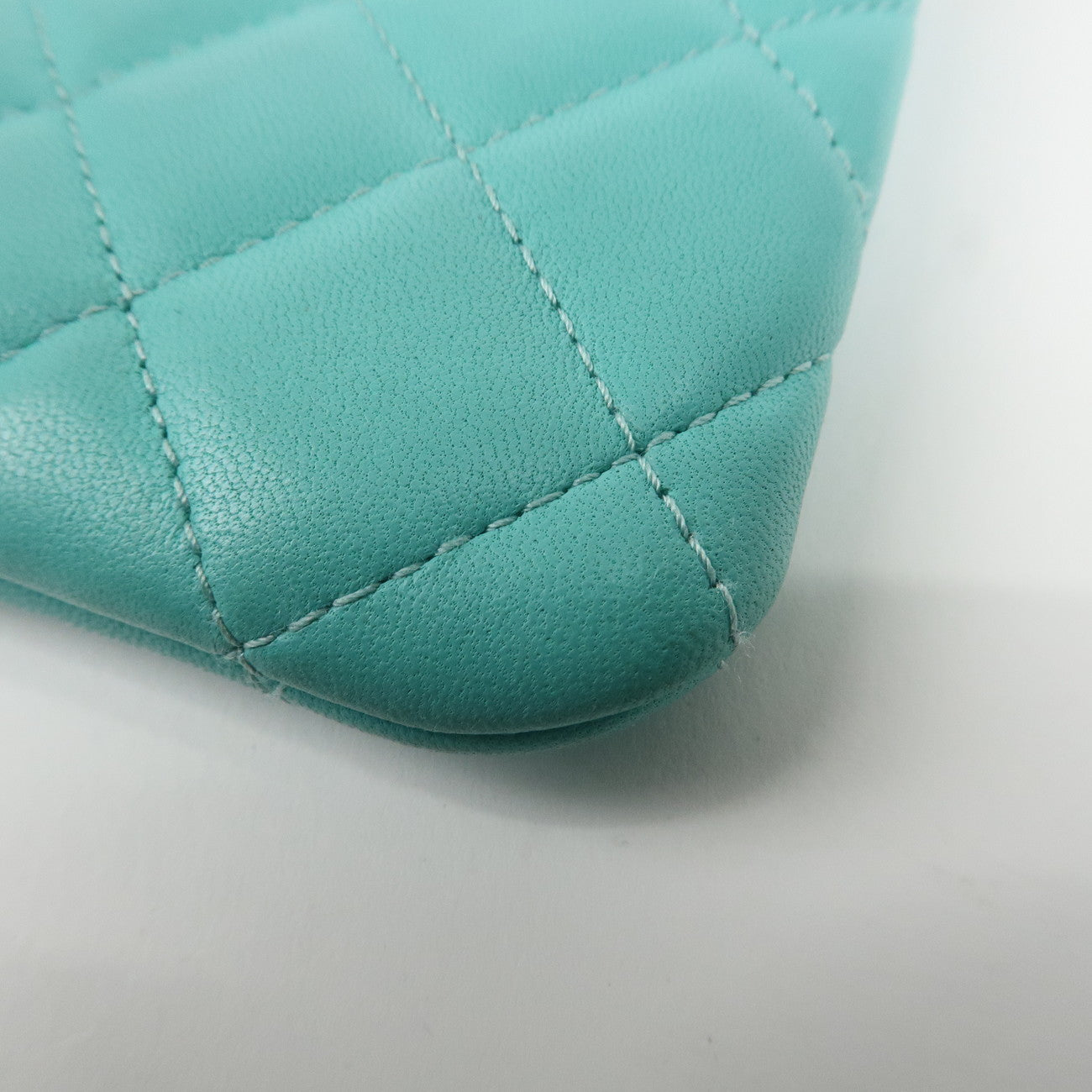 CHANEL Matelasse Caviarskin Classic Mini Pouch Blue A82365 Used