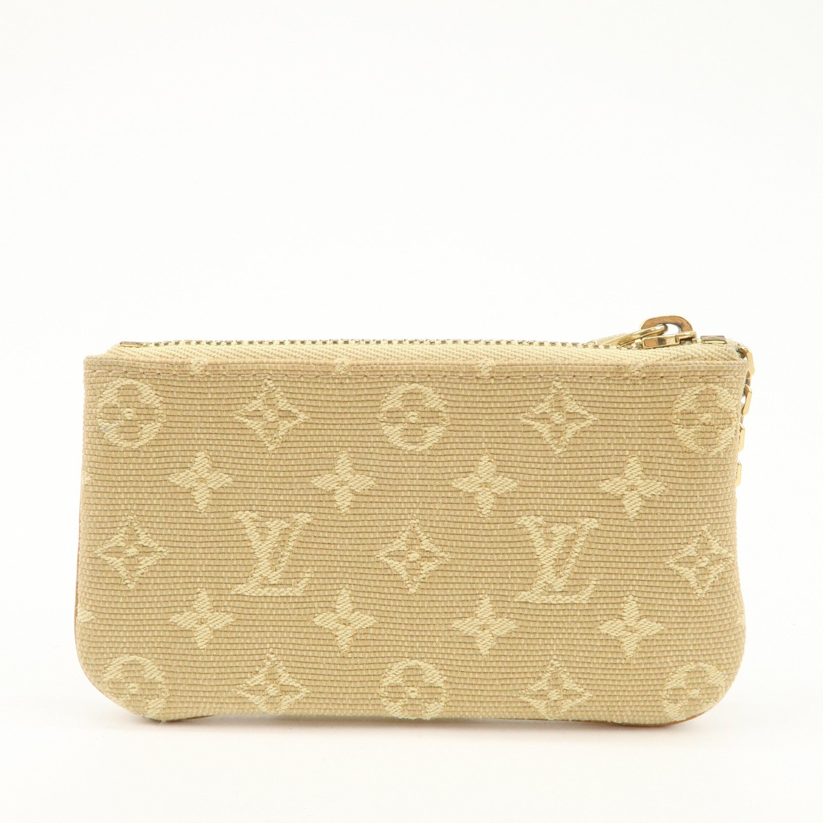 Louis Vuitton Monogram Mini Lin Pochette Cles Coin Case Beige M92438 Used