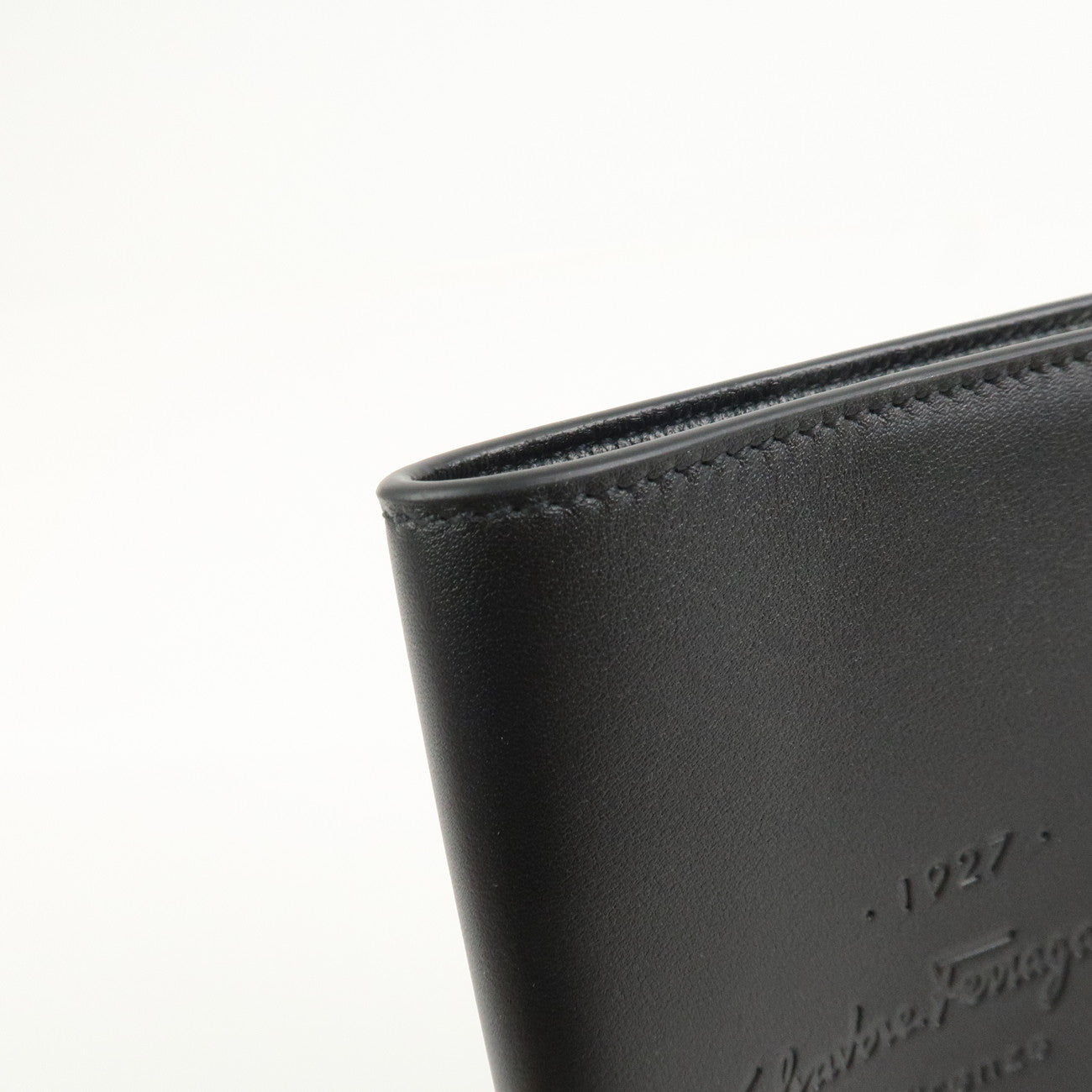 Ferragamo Logo Leather Agenda Planner Cover Black