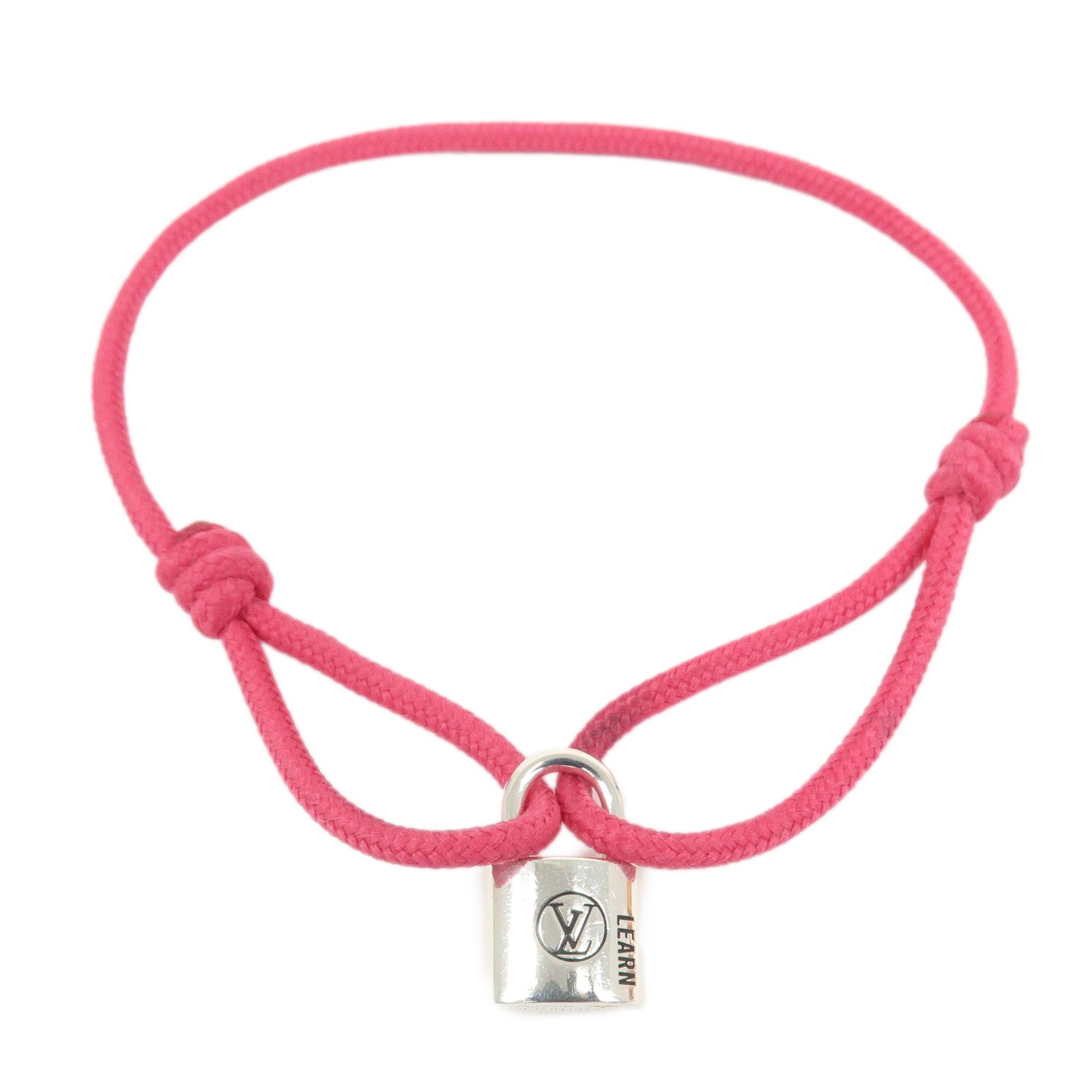 Louis Vuitton Bracelet Lock It LEARN Pink Silver M1342A