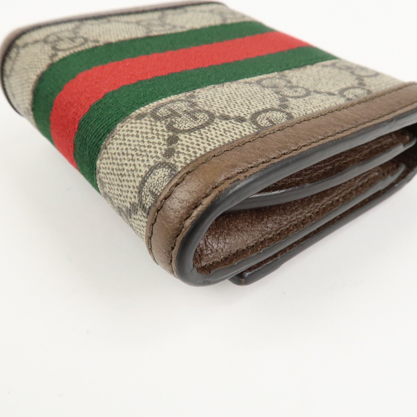 GUCCI Ophidia Sherry GG Supreme Leather Bifold Wallet 598662 Used