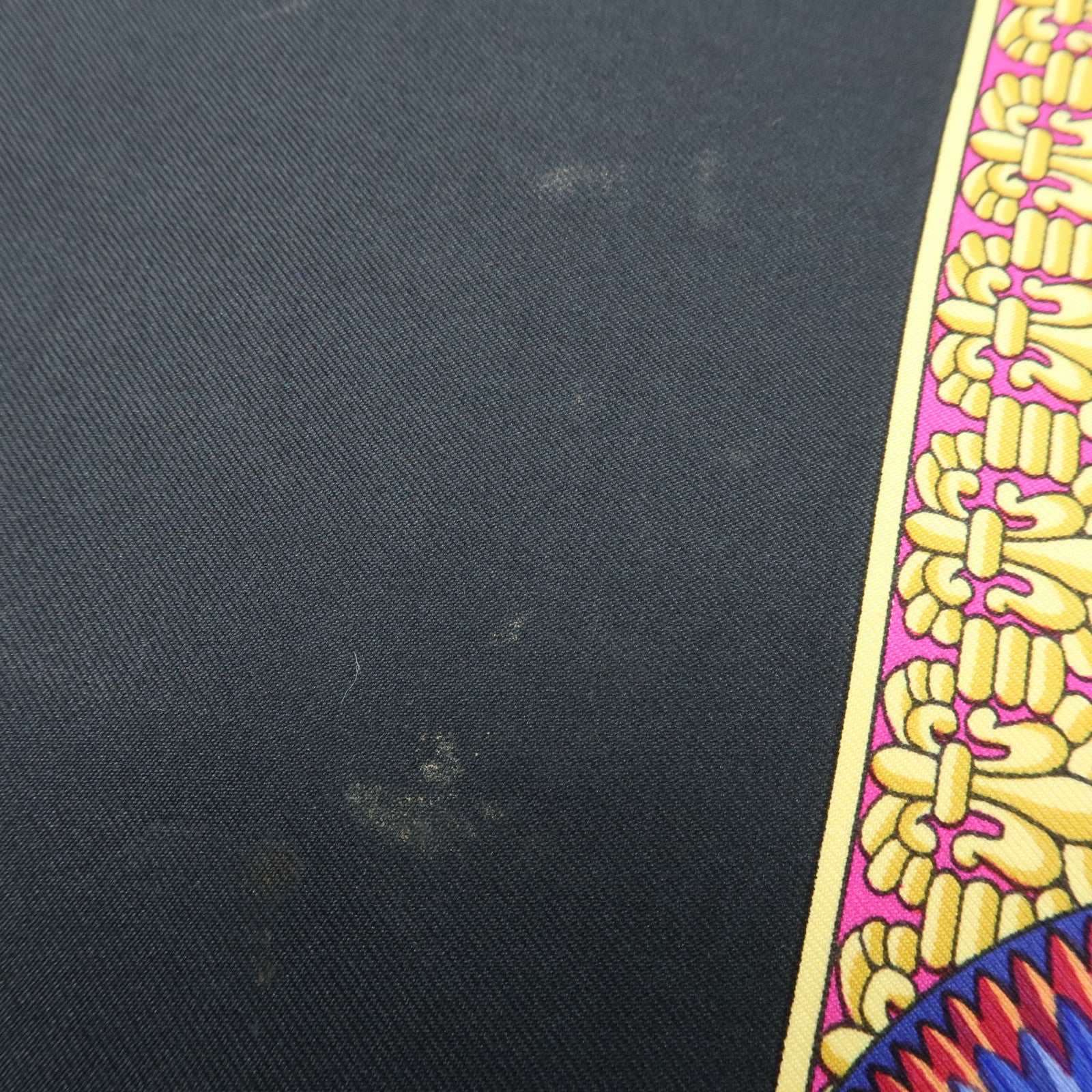 HERMES Carre 90 Silk 100% Scarf LES RUBANS DU CHEVAL Black