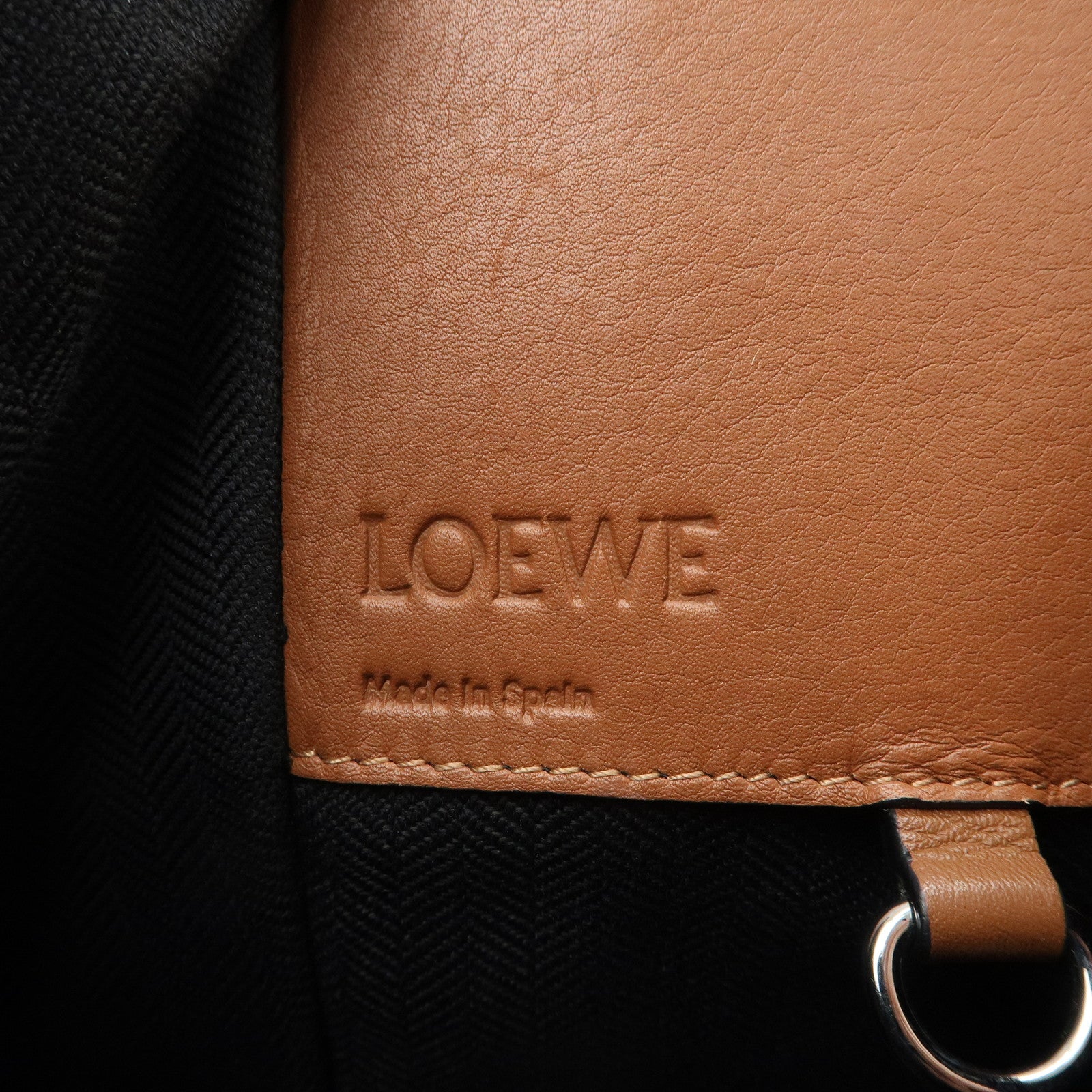 LOEWE Leather Hammock Medium Hand Bag Shoulder Bag Tan Used
