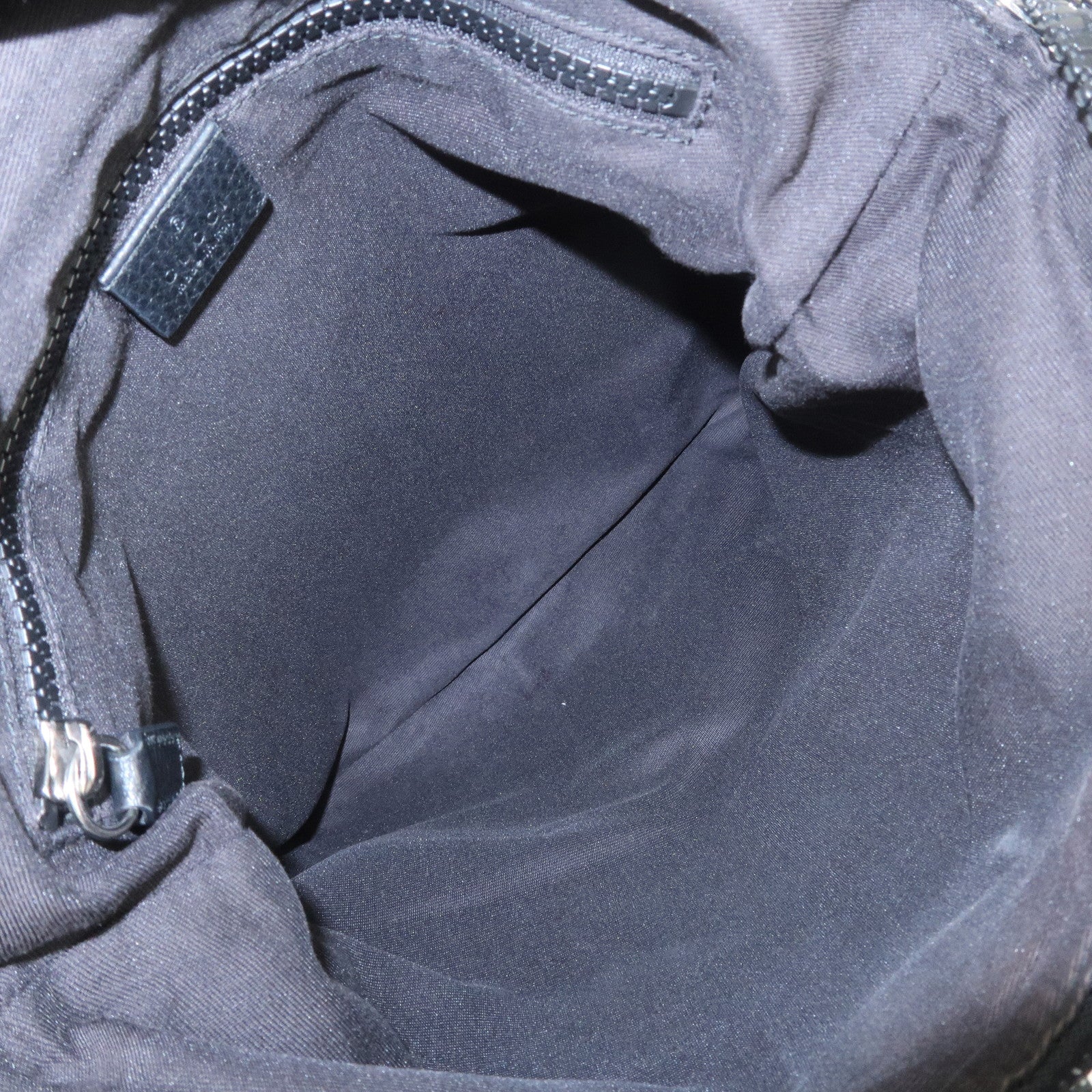 GUCCI Sherry GG Nylon Leather Shoulder Bag Black 509639