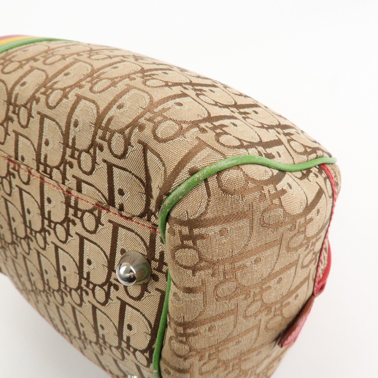 Christian Dior Rasta Trotter Canvas Boston Bag Beige 08RU0064 Used