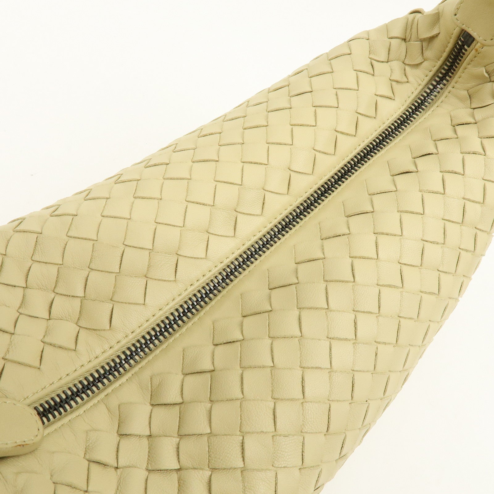 BOTTEGA VENETA Hobo Intrecciato Leather Shoulder Bag Beige 239988