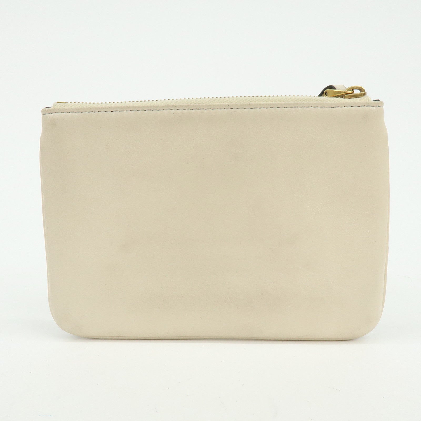 VALENTINO Viva Superstar Leather Cosmetic Jewelry Pouch Ivory Black