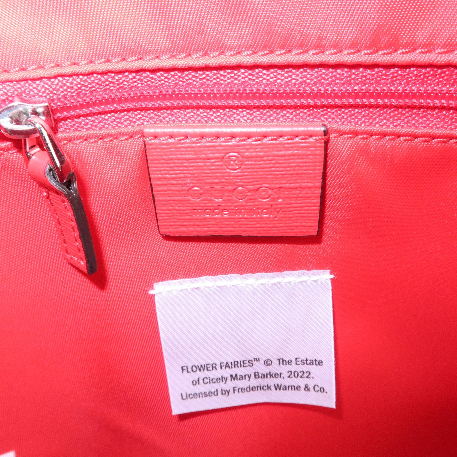 GUCCI Children's PVC Leather Back Pack Beige Red 433578 Used