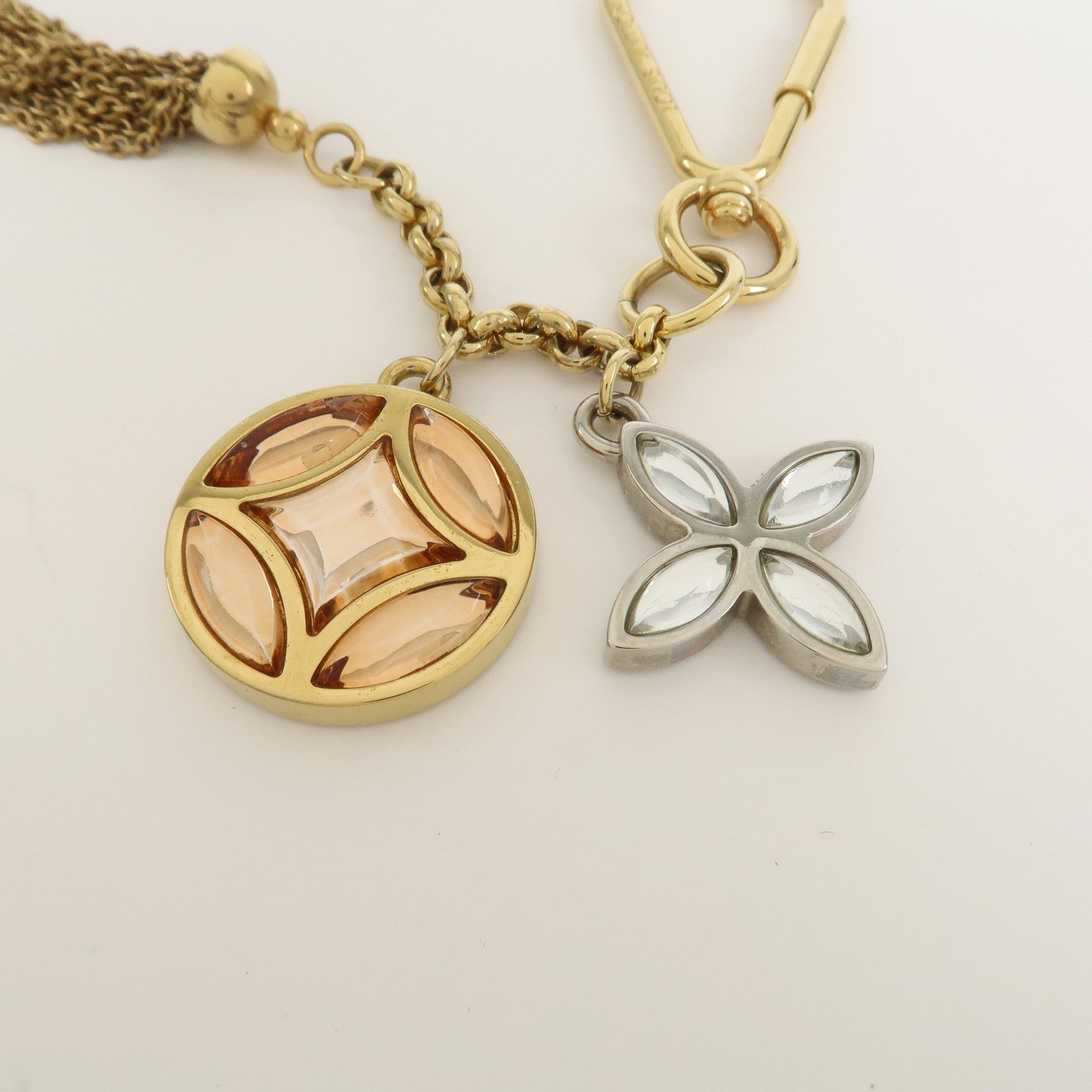 Louis Vuitton Porte Cles Ice Flower Bag Charm Gold Silver M66780