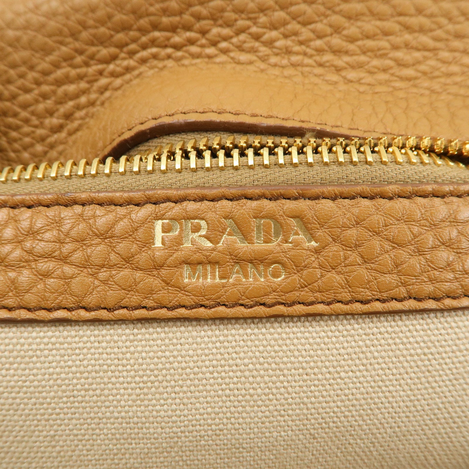 PRADA Triangle Logo Leather 2Way Bag Boston Bag Hand Bag Brown 1BB031 Used