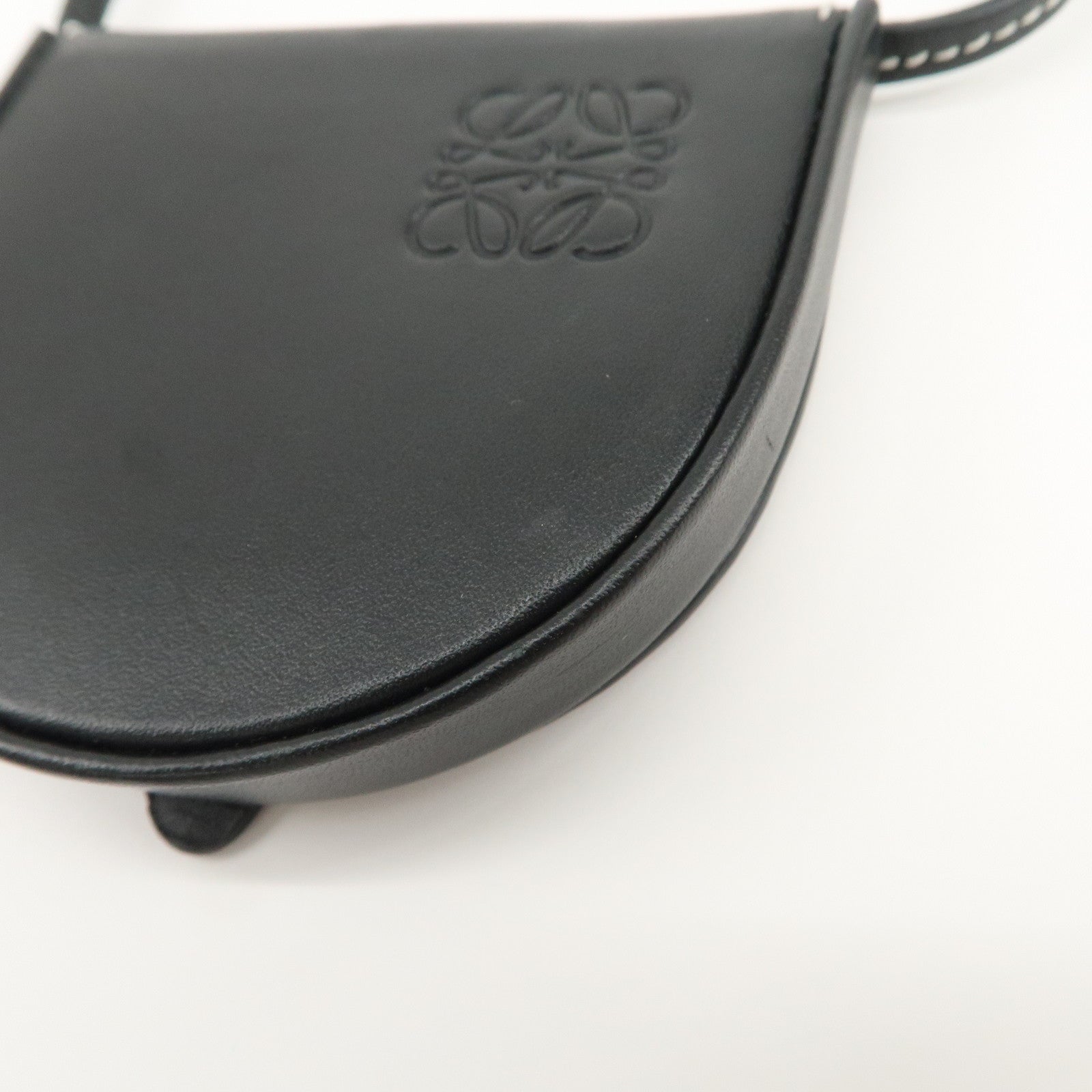 LOEWE Anagram Logo Leather Coin Case Coin Purse Black