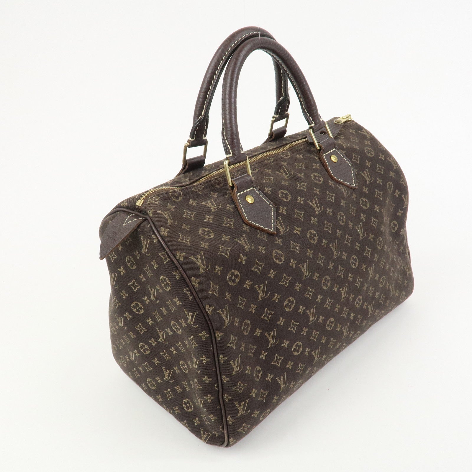 Louis Vuitton Monogram Mini Lin Speedy 30 Boston Bag Ebene M95224