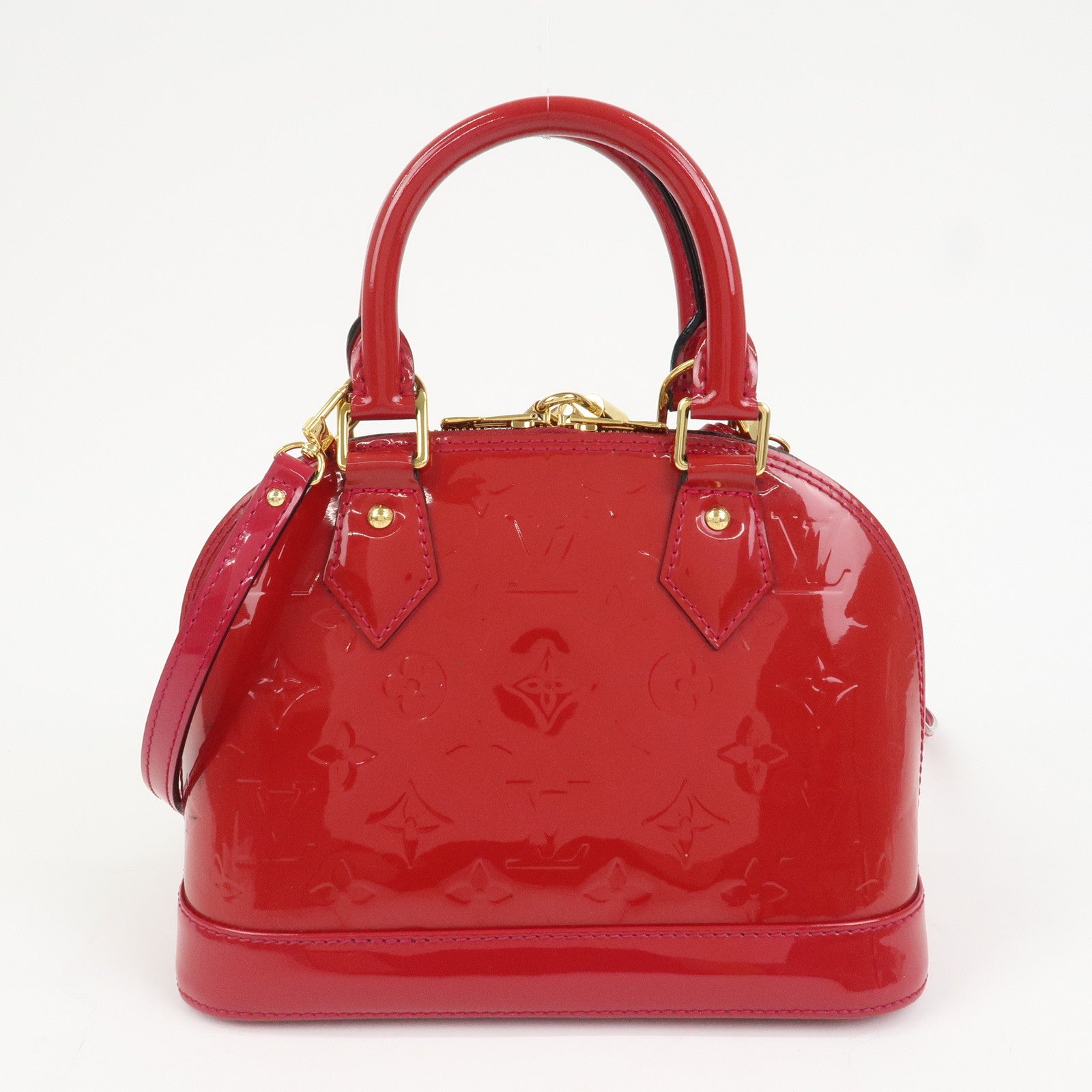 Louis Vuitton Monogram Vernis Leather Alma BB 2Way Bag Red M91606