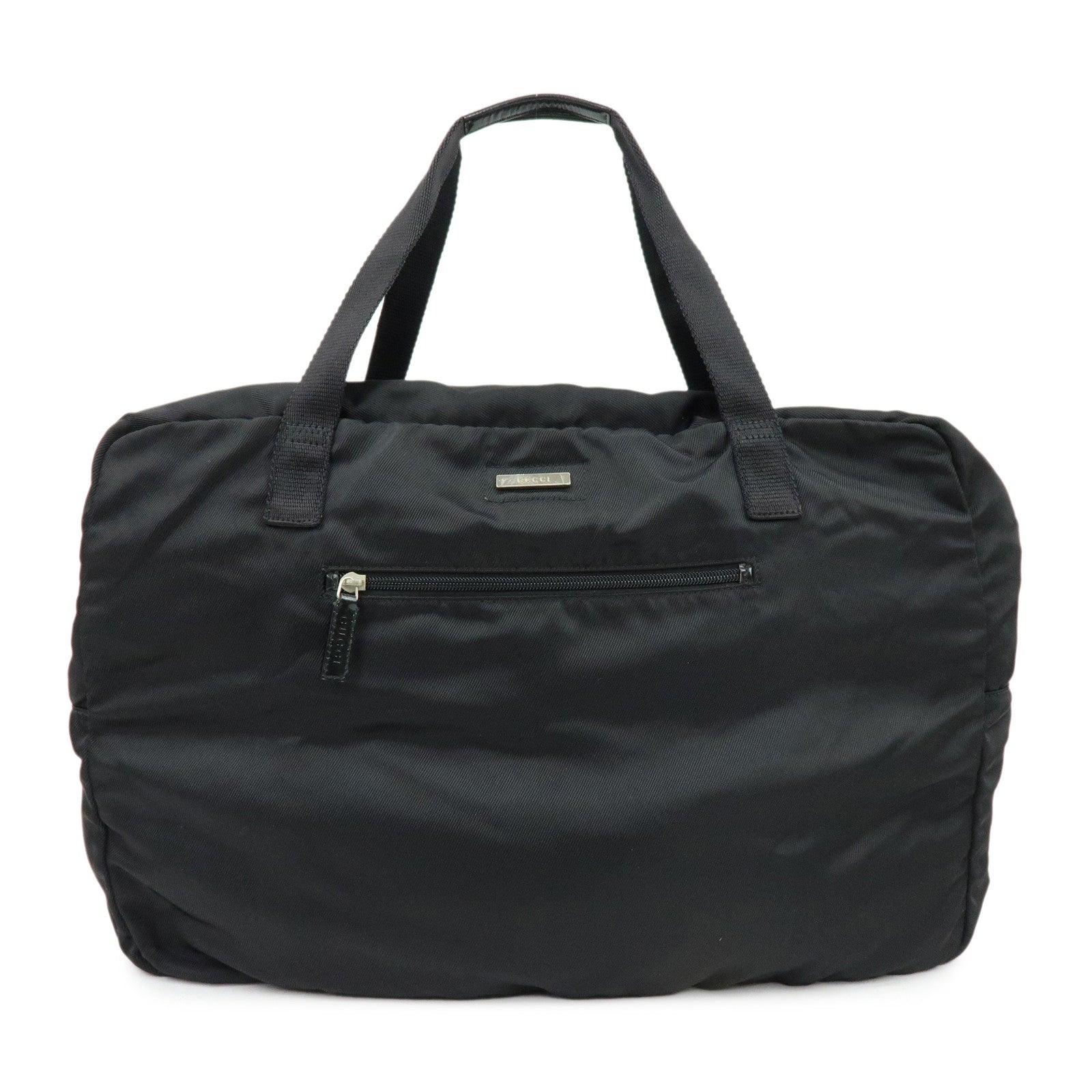 GUCCI Nylon Leather Boston Bag Shoulder Bag Black 012・0389・002058