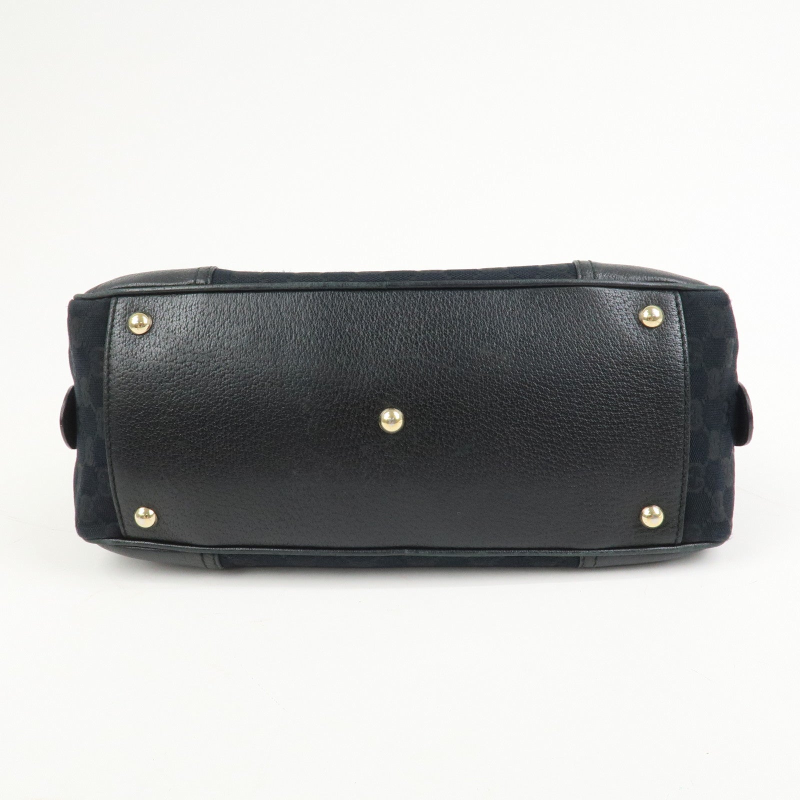 GUCCI Princy Sherry GG Canvas Leather Boston Bag Black 161720