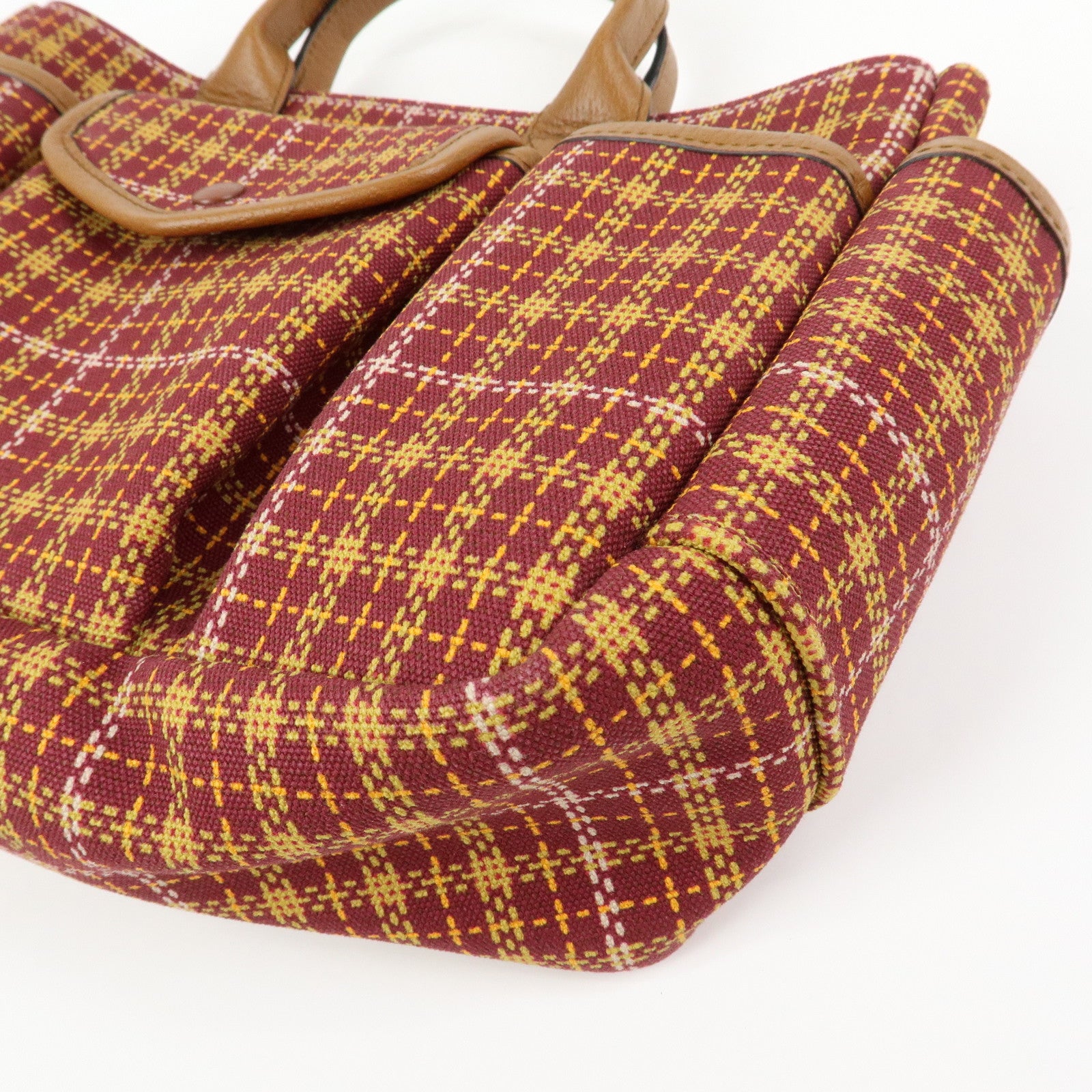 GUCCI Children’s Canvas Leather Tote Bag Bordeaux Brown 628150