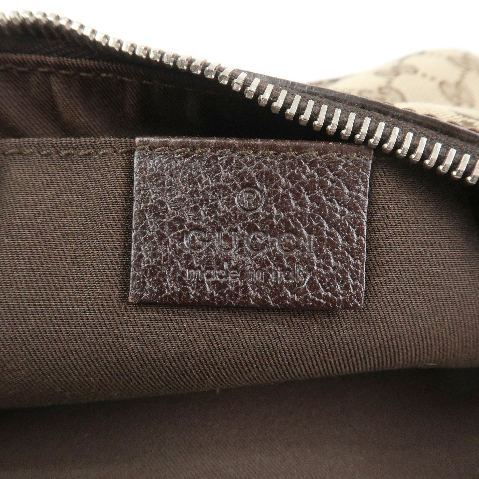 GUCCI Sherry Line GG Canvas Leather Shoulder Bag Beige 145812