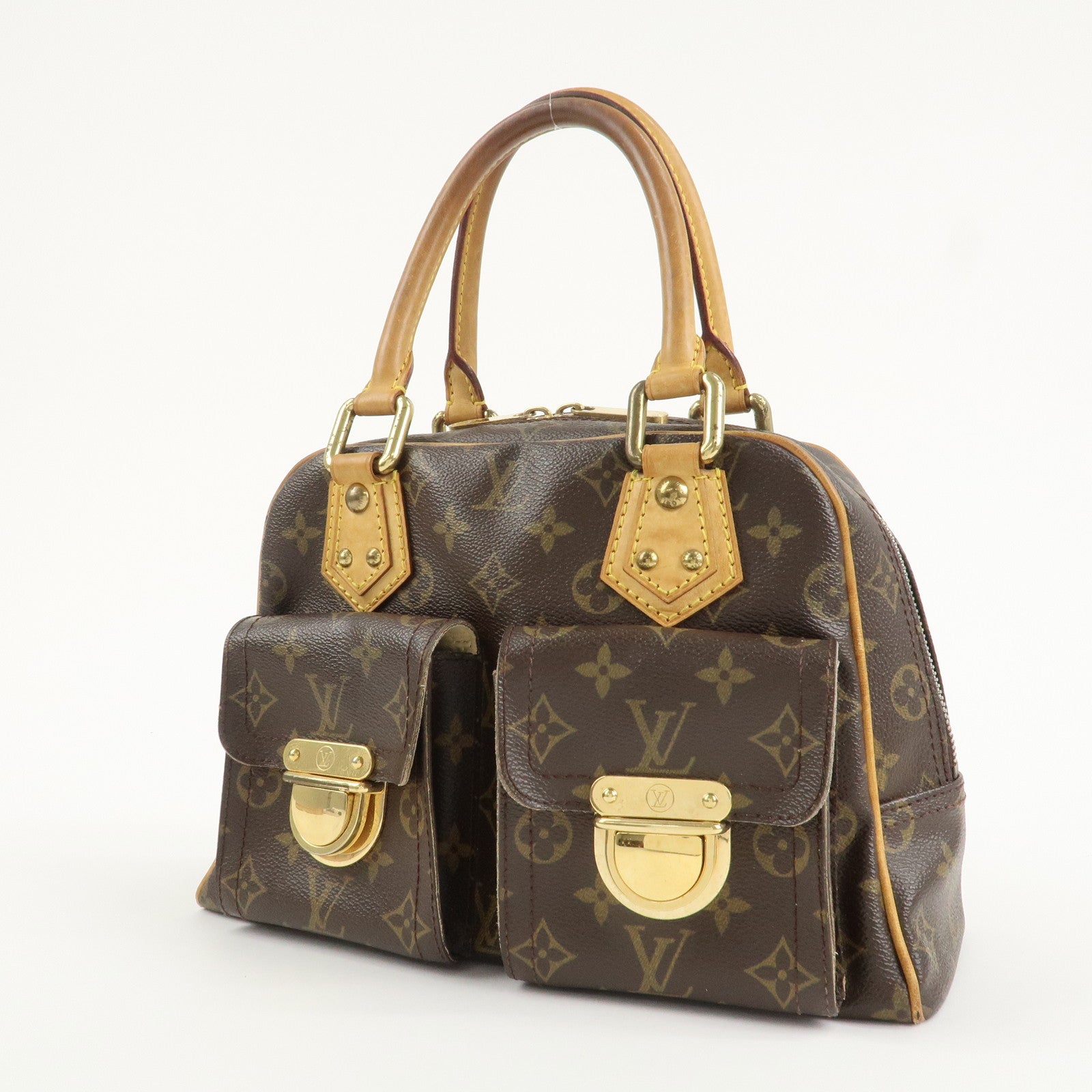 Louis Vuitton Monogram Manhattan PM Hand Bag Brown M40026 Used
