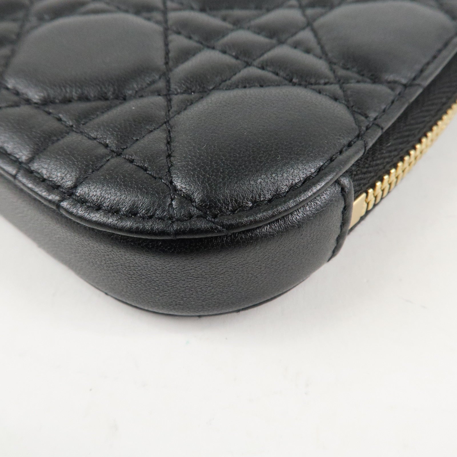 Christian Dior Lady Dior Call'in Dior Canage Lamb Skin Phone Holder Used